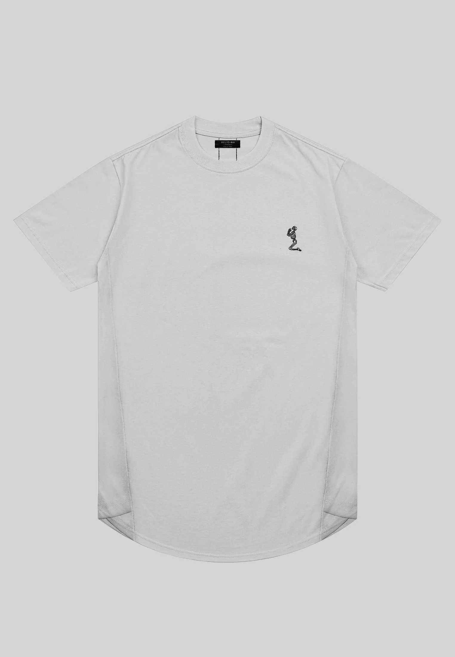 ESSENTIAL SWAG CURVED HEM  LIGHT GREY T-SHIRT - Image 5