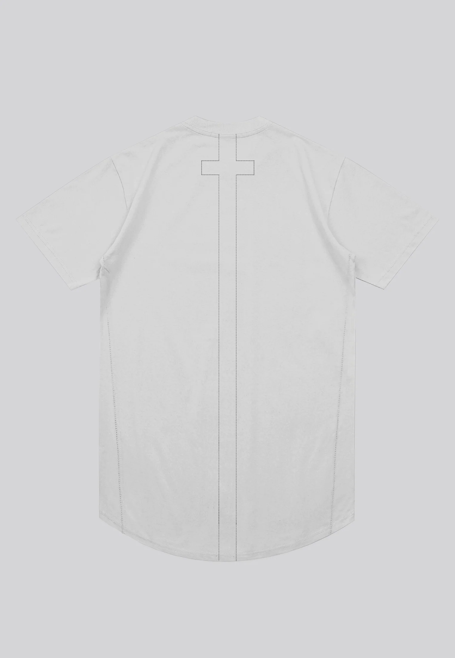 ESSENTIAL SWAG CURVED HEM  LIGHT GREY T-SHIRT - Image 6