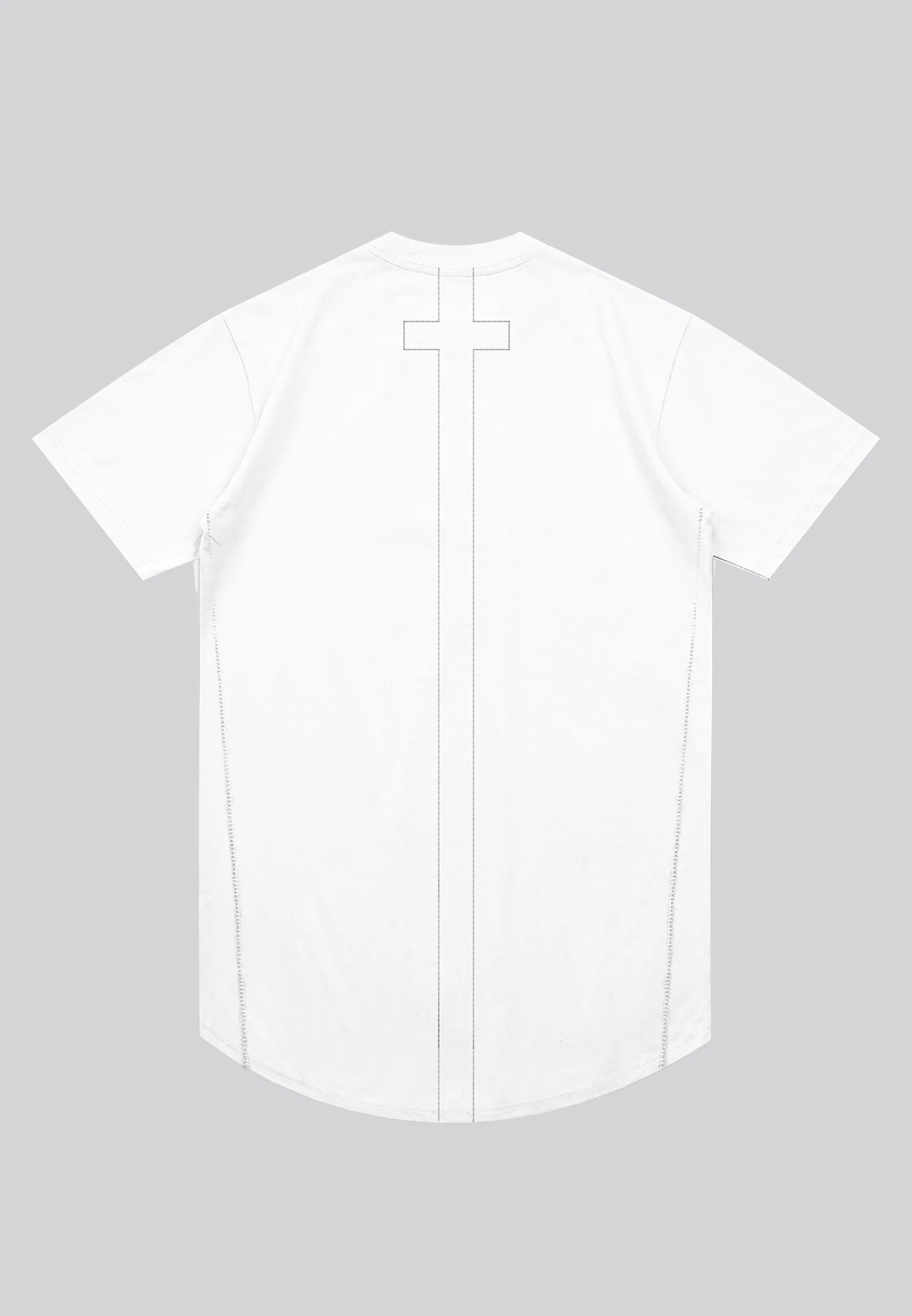 ESSENTIAL SWAG CURVED HEM OFF WHITE T-SHIRT - Image 6