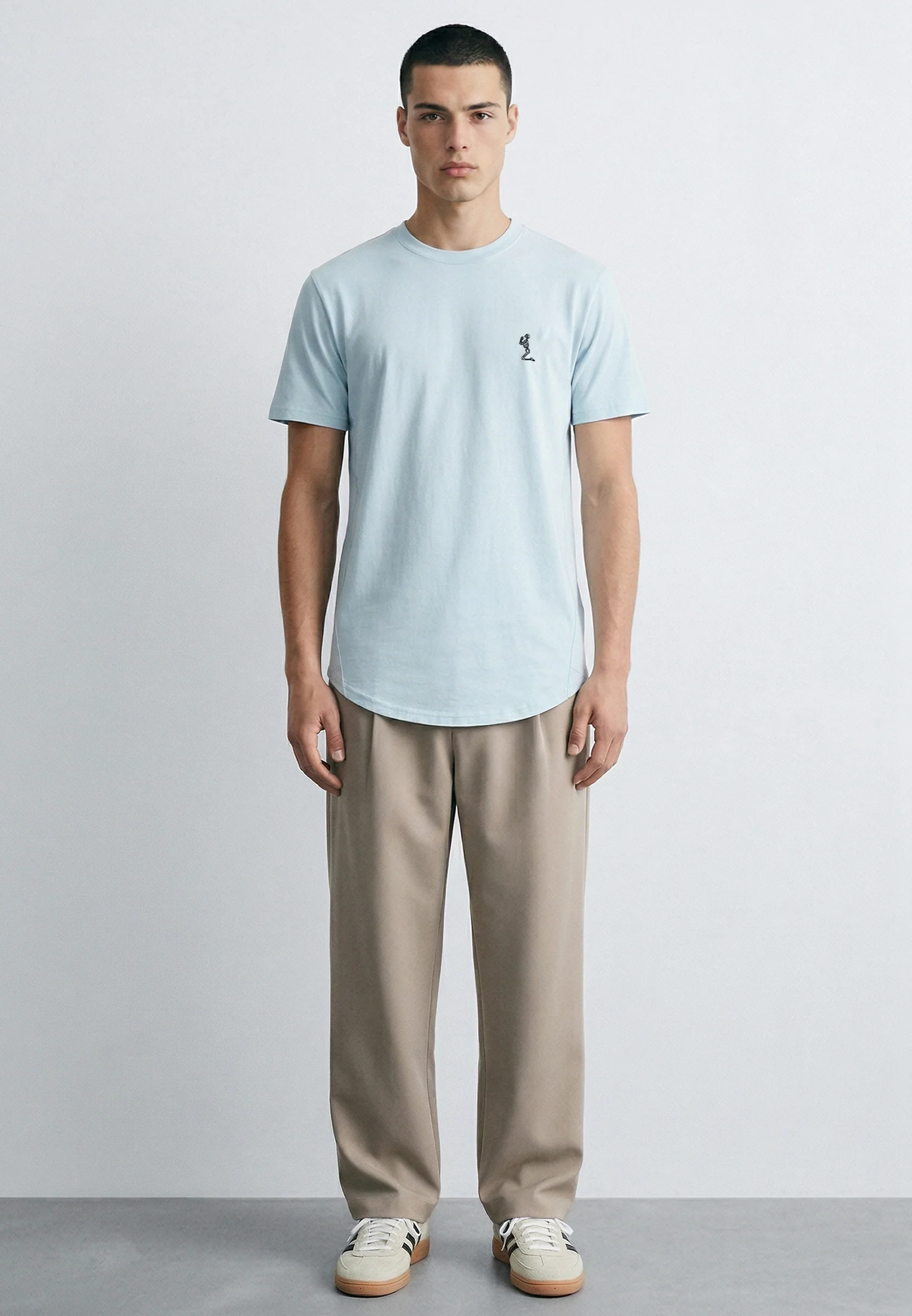 ESSENTIAL SWAG CURVED HEM PALE BLUE T-SHIRT - Image 4