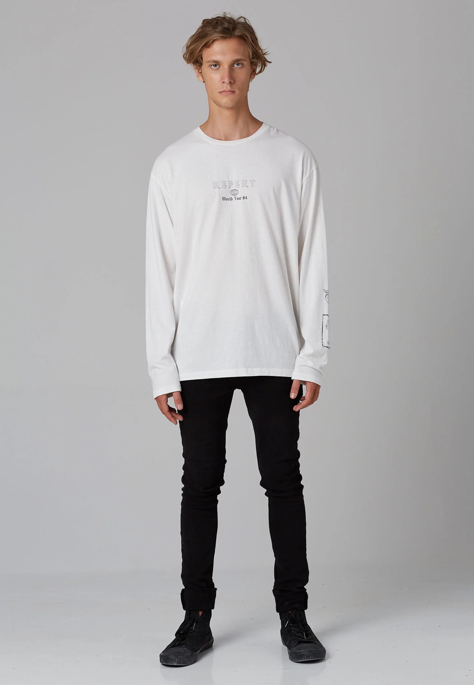 EXPLICIT LS T-SHIRT VINTAGE OFF WHITE - Image 4