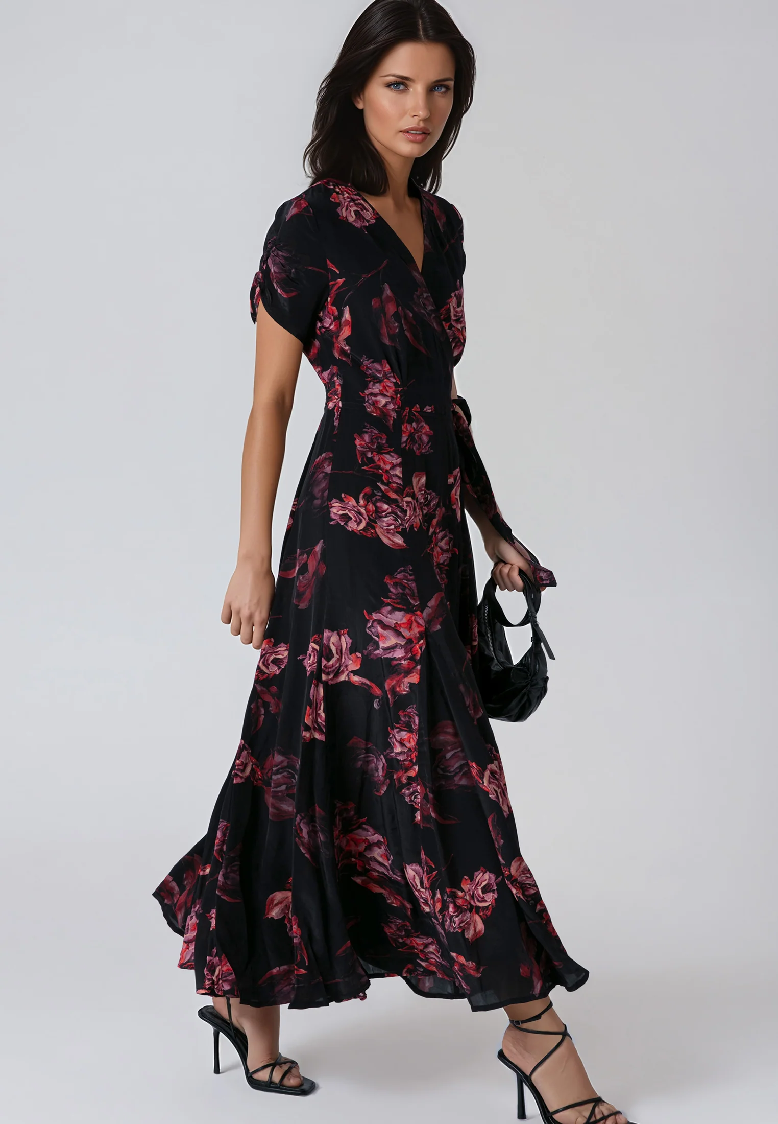 FADE WRAP DRESS RED