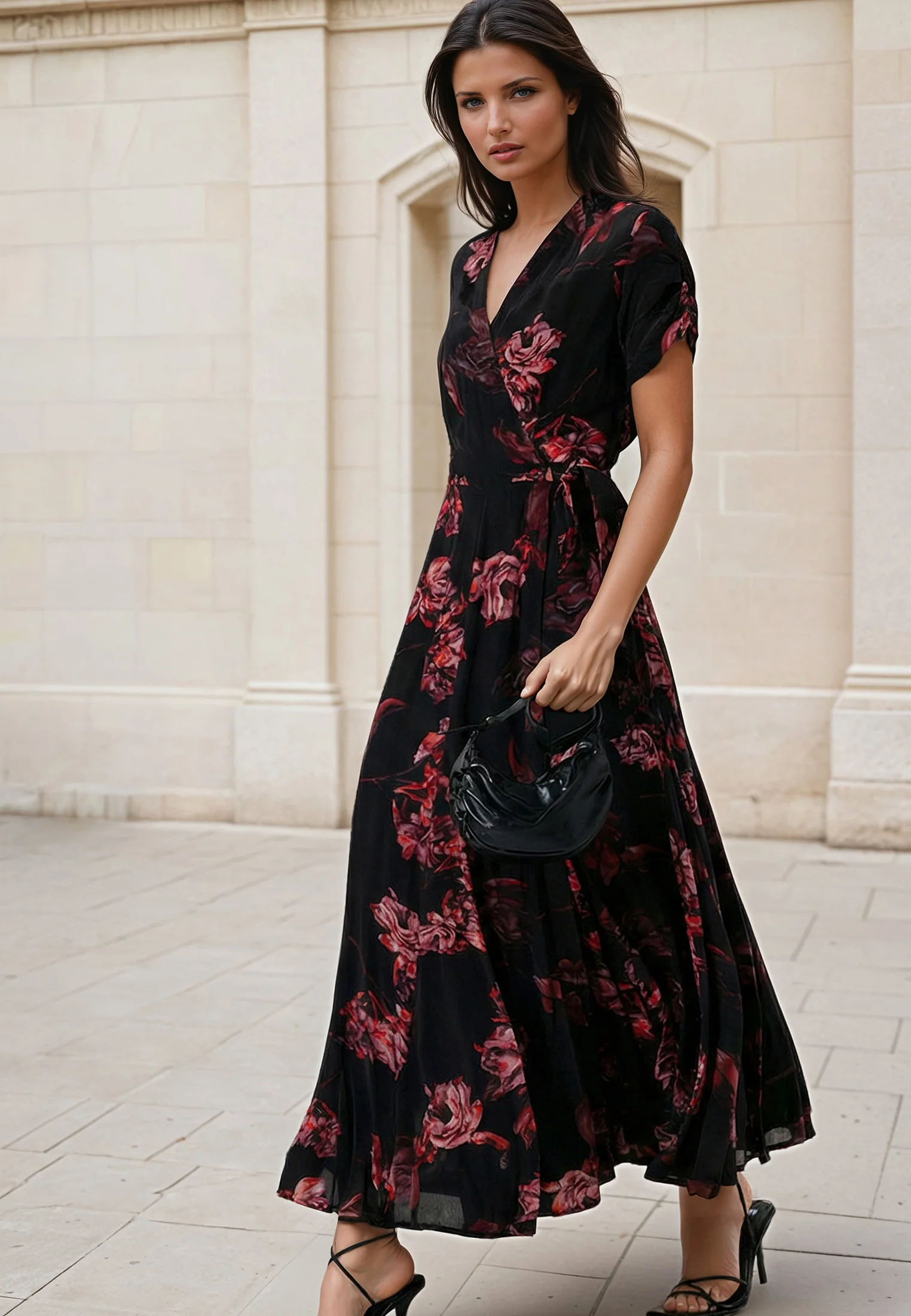 FADE WRAP DRESS RED - Image 4