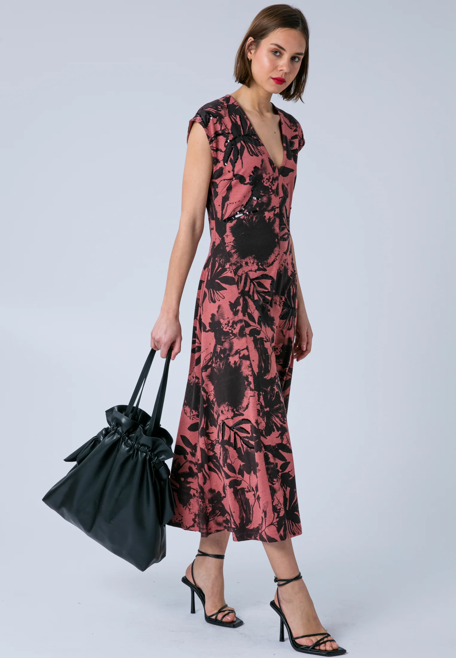 LIBBY BEADED DRESS BURNT CORAL - Image 4