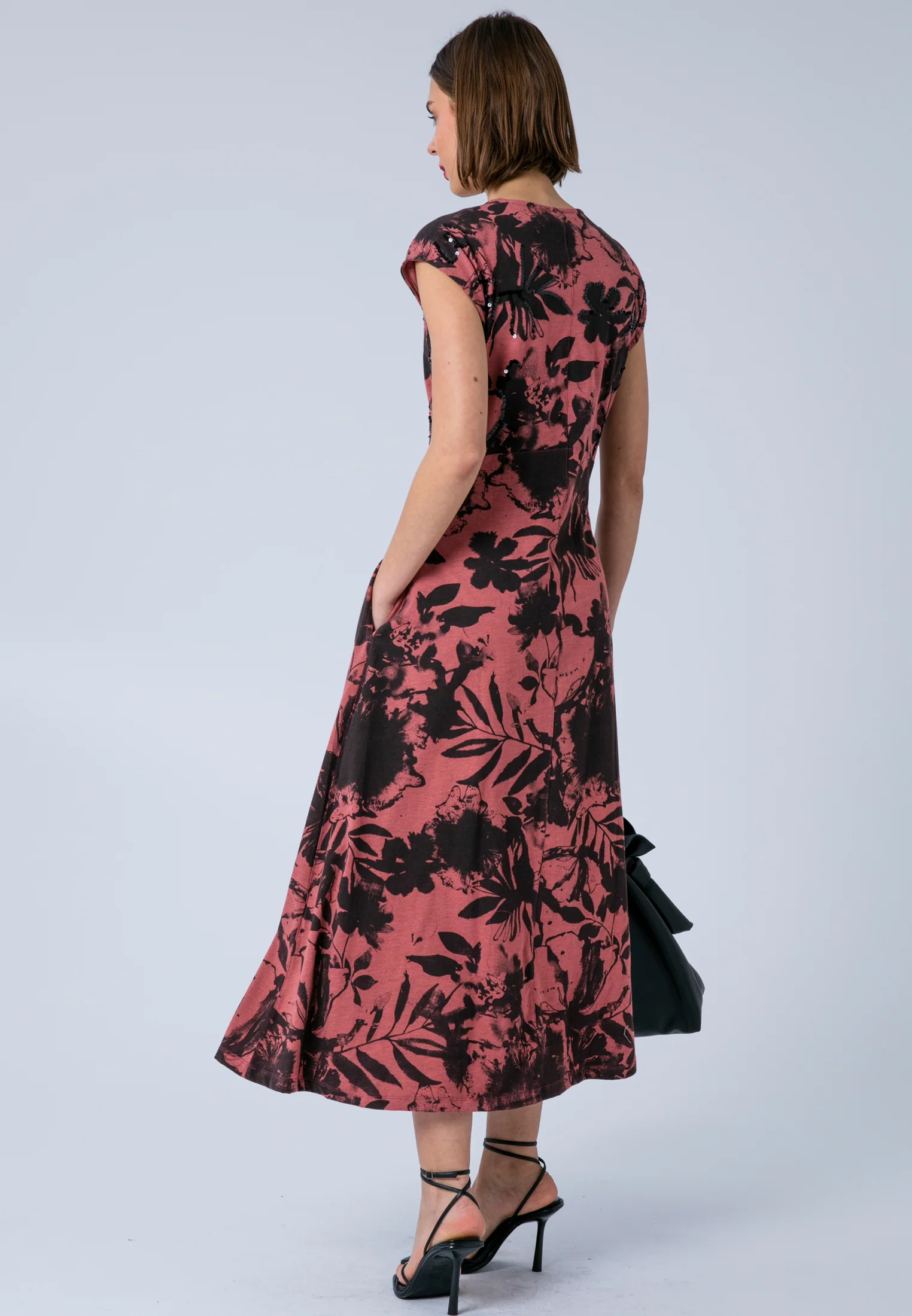 LIBBY BEADED DRESS BURNT CORAL - Image 5