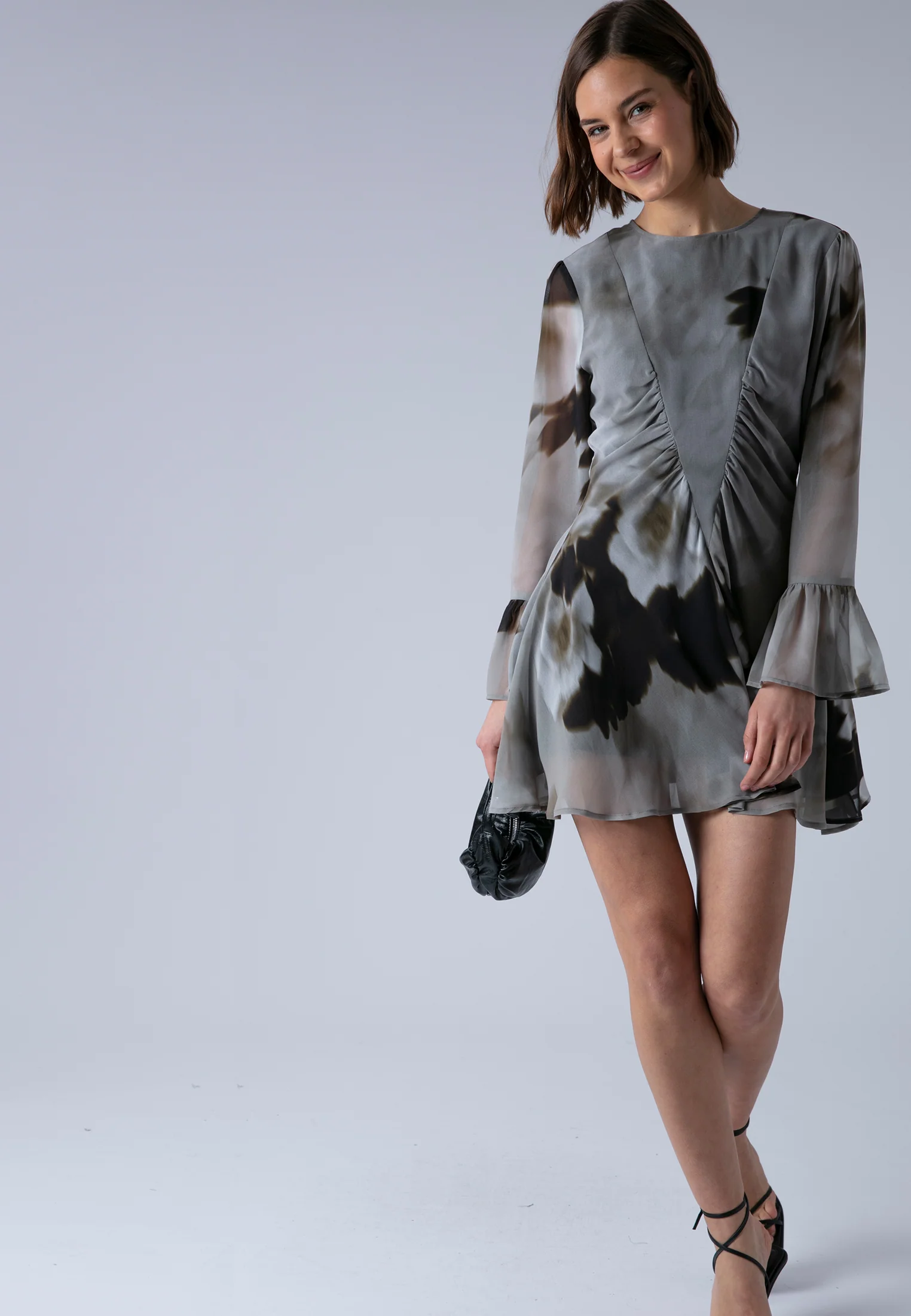 CORINNE SHORT DRESS BLUR SEPIA - Image 6