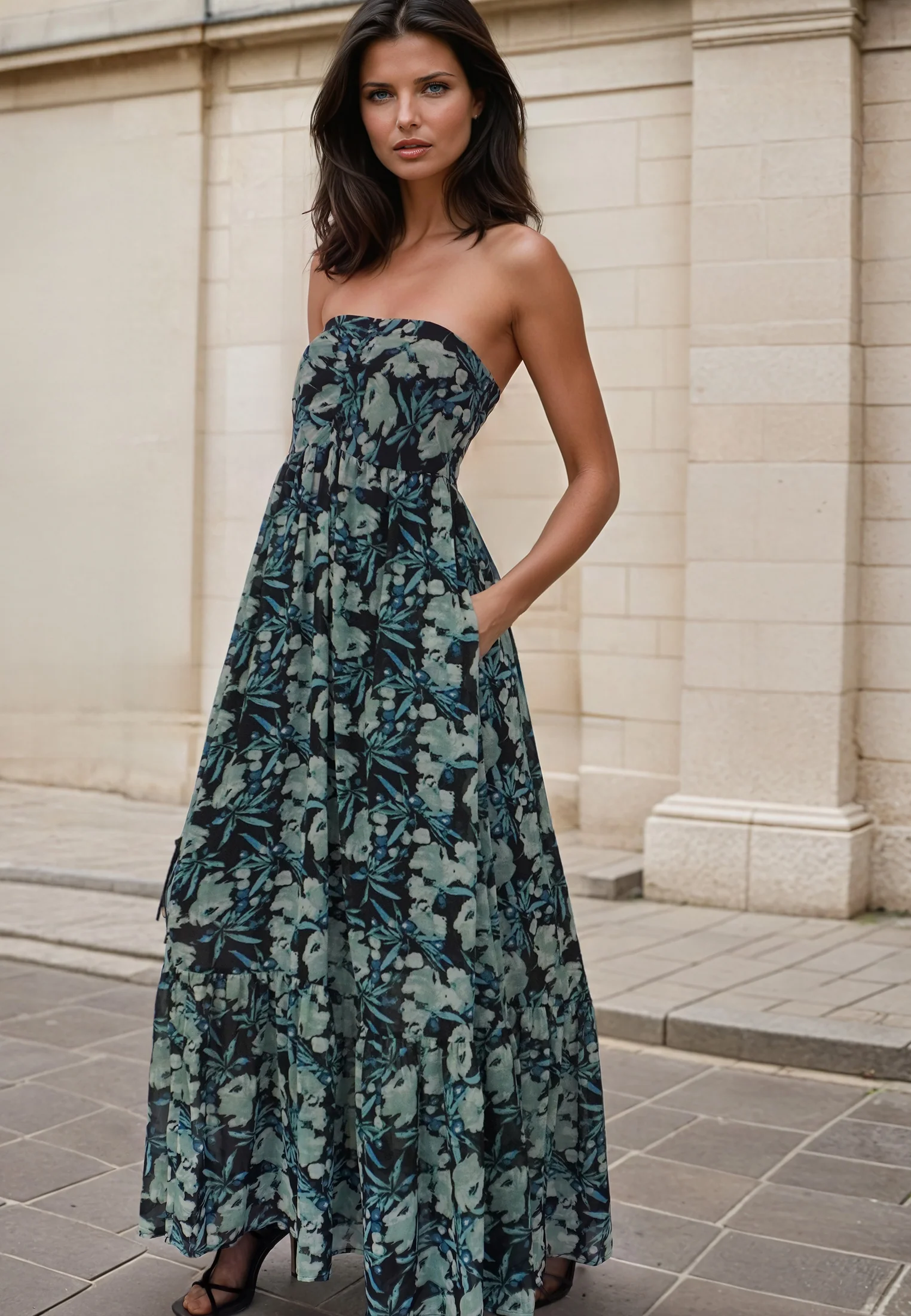 HARPER MAXI DRESS PRIME GREEN FLORAL - Image 4