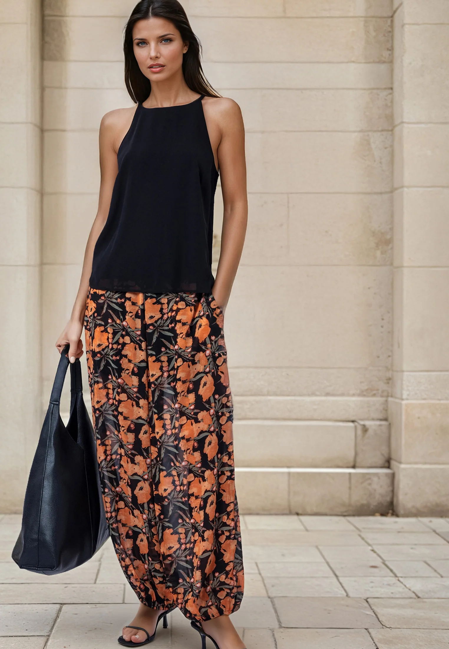 HELENA TROUSERS PRIME ORANGE FLORAL - Image 8