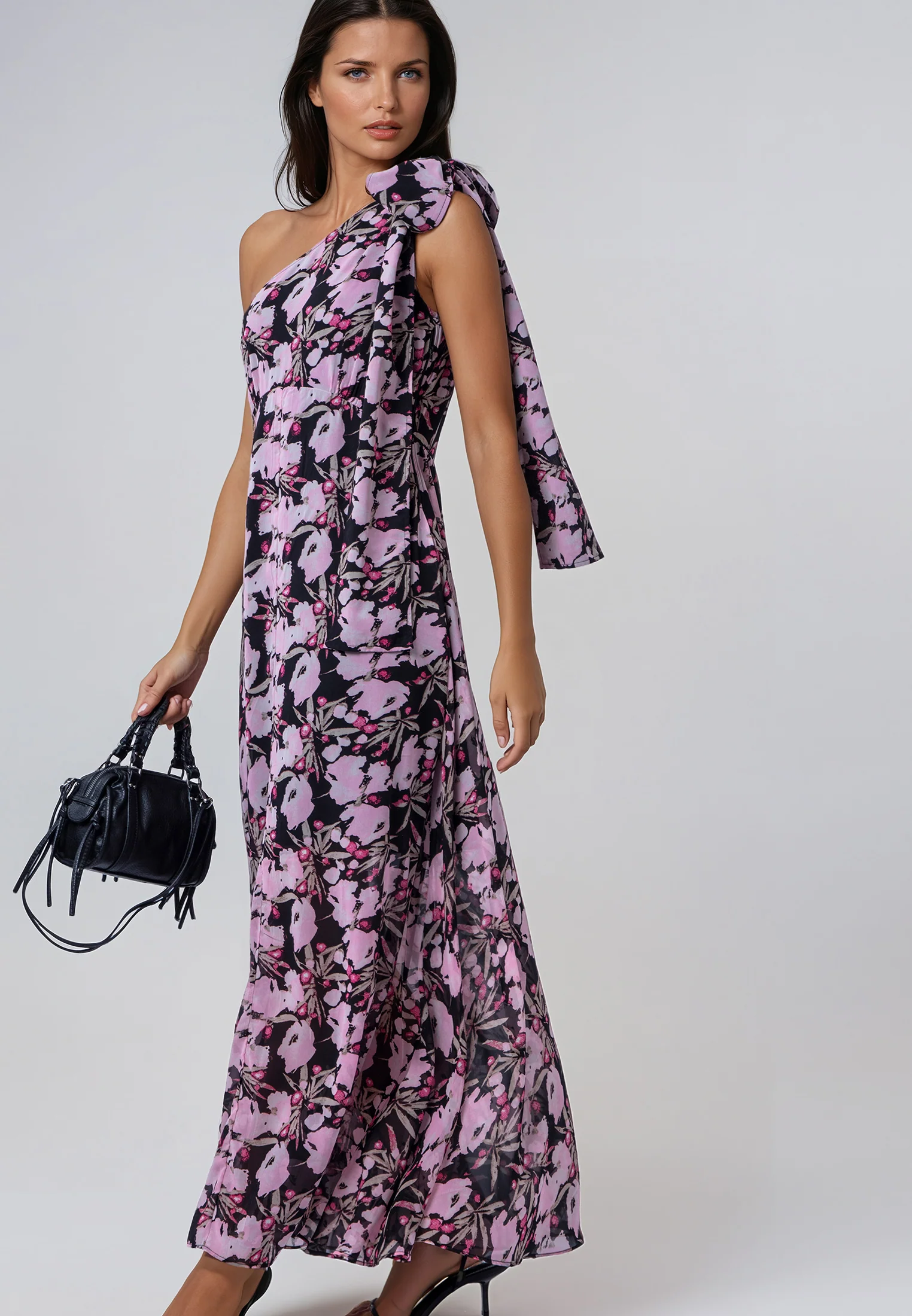 MARINA ONE SHOULDER DRESS PRIME PINK - Image 4
