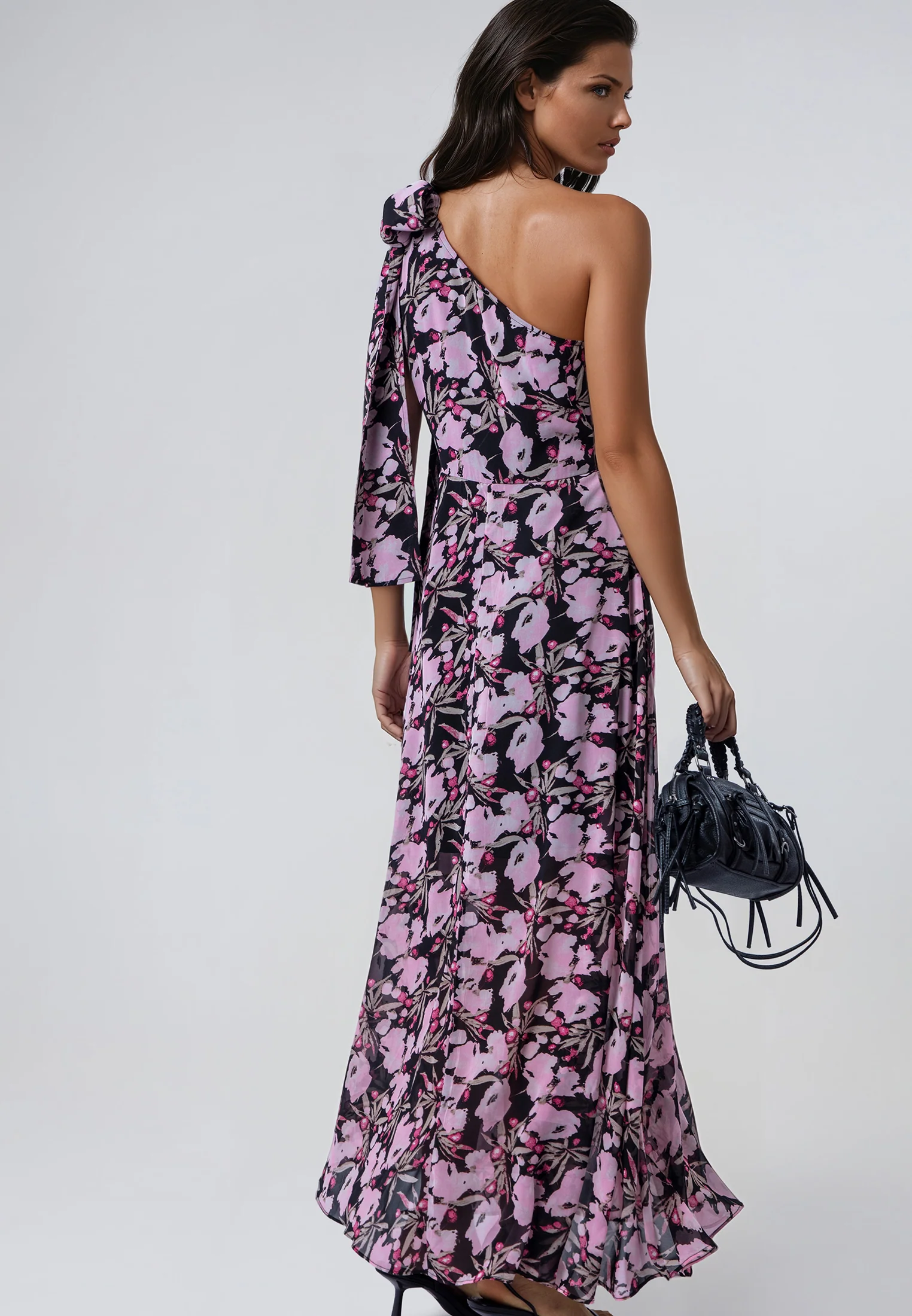 MARINA ONE SHOULDER DRESS PRIME PINK - Image 8
