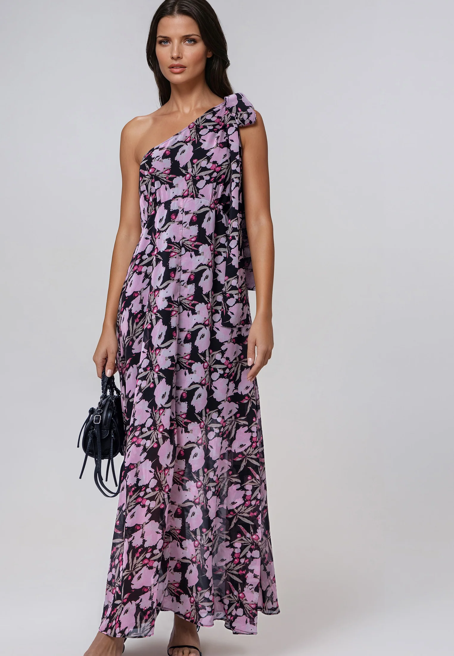 MARINA ONE SHOULDER DRESS PRIME PINK - Image 9