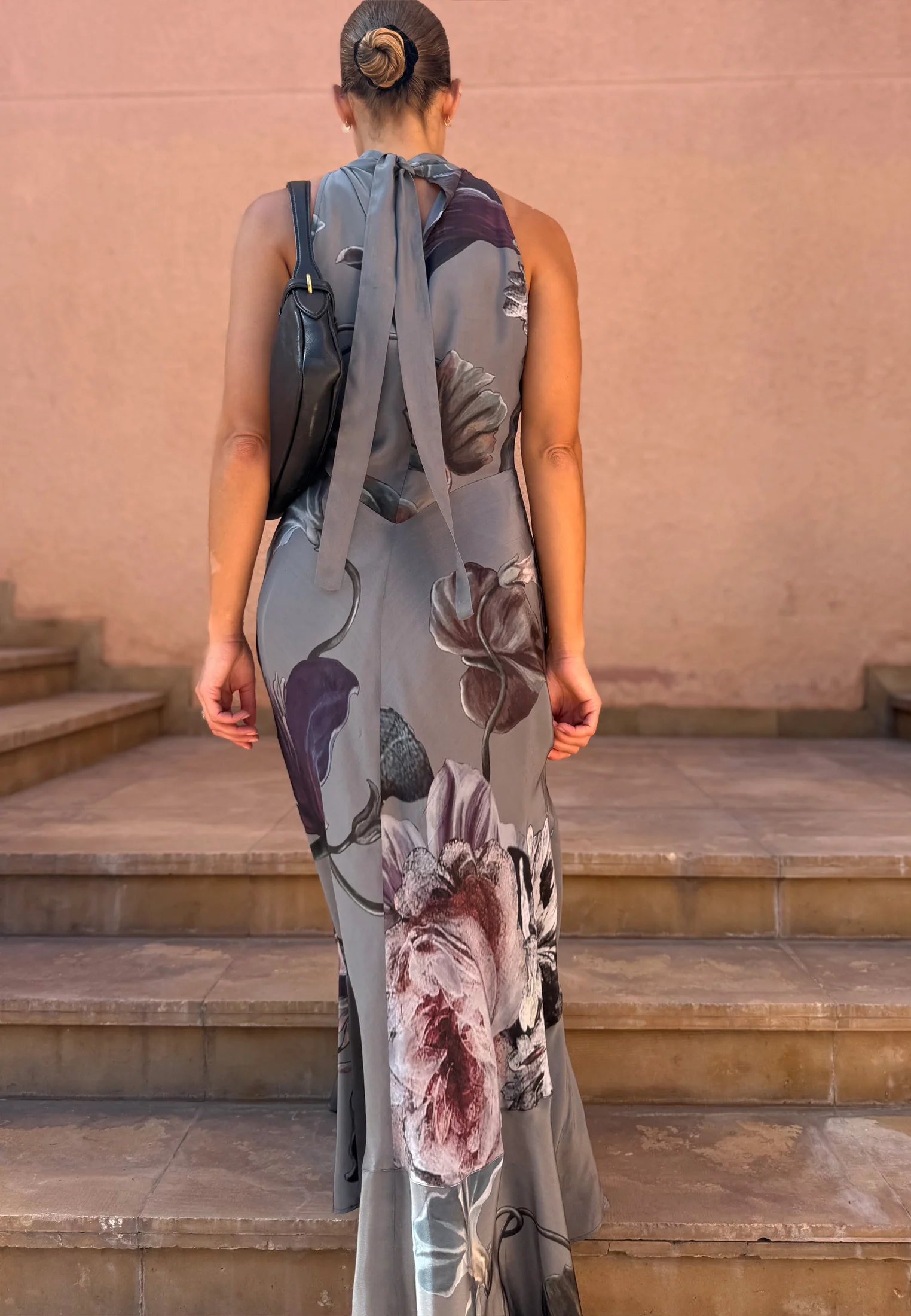 DENISE MAXI DRESS FLORAL TAUPE - Image 3
