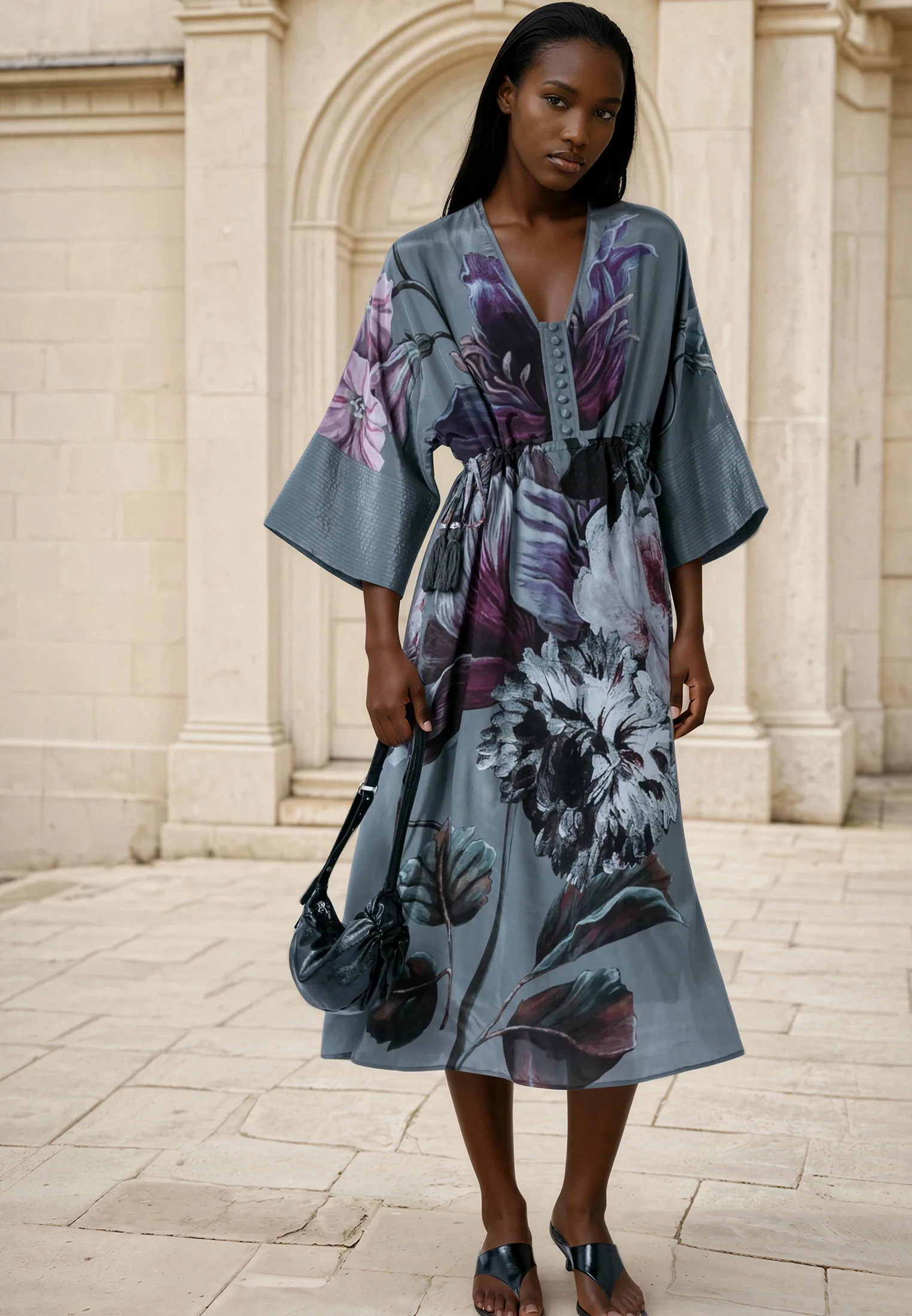 DENISE TUNIC FLORAL TAUPE - Image 2