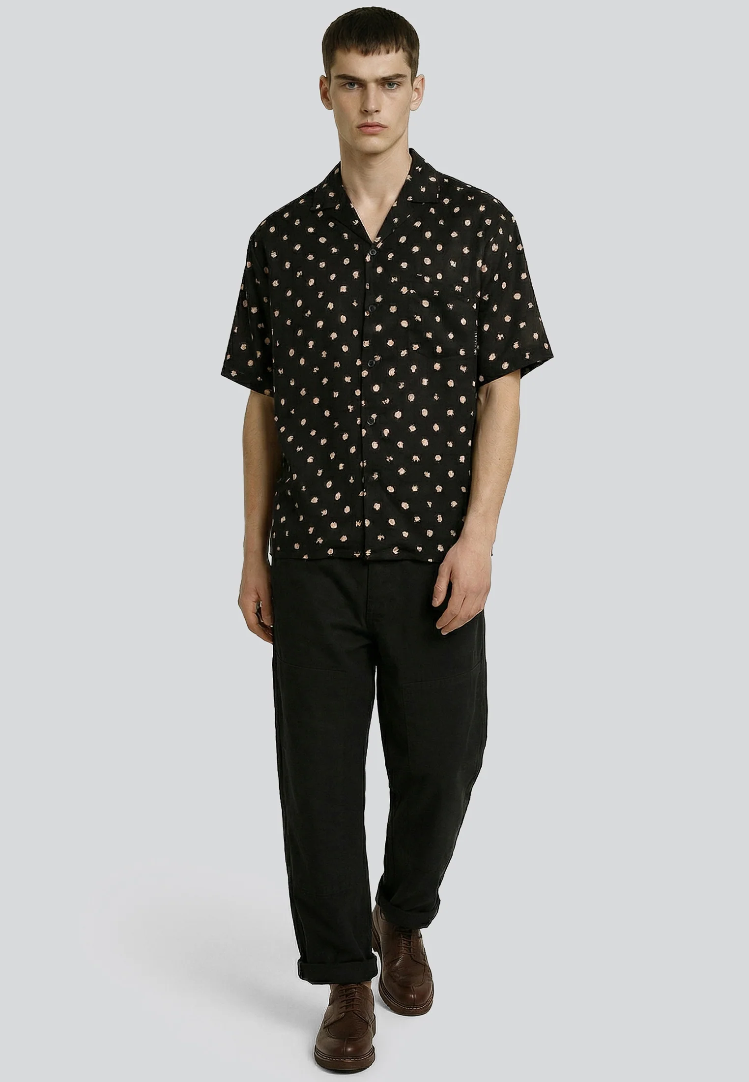 FLOWER POLKA SHIRT OFF WHITE & BLACK - Image 2