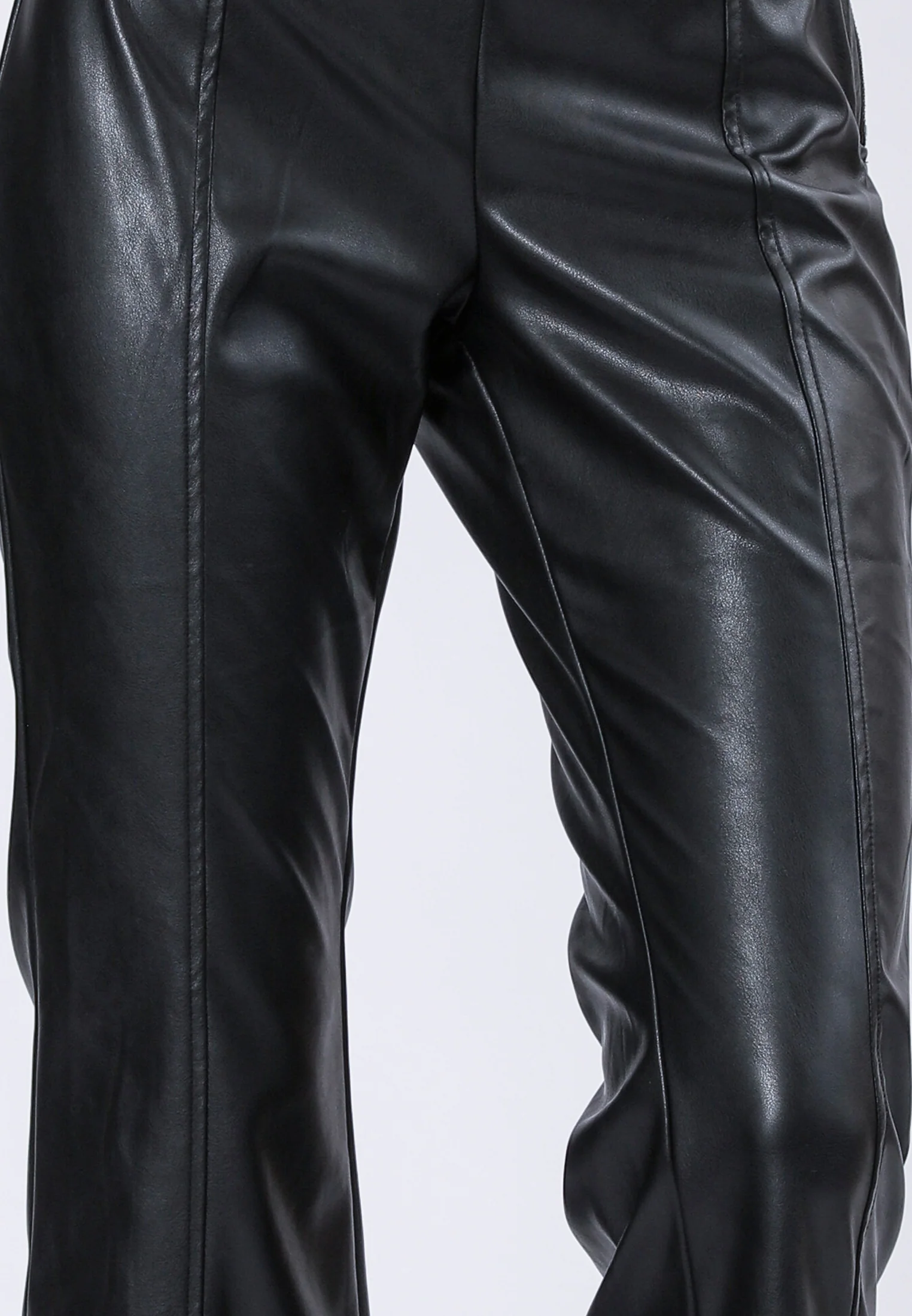 FORCE FLARED TROUSERS BLACK LEATHER LOOK - Image 7