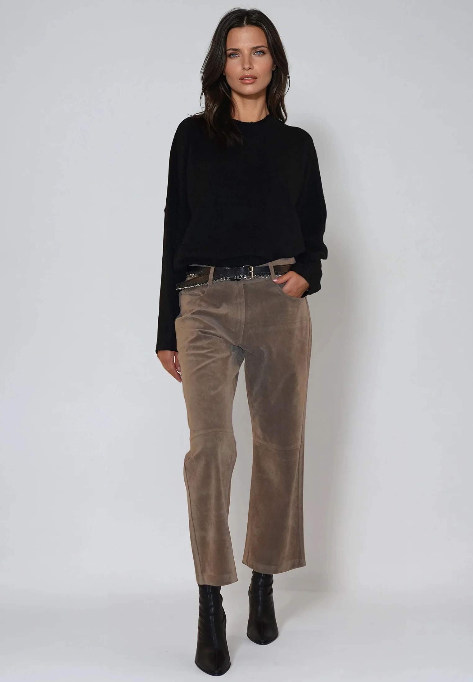 GALAXY SUEDE TROUSER BROWN - Image 3