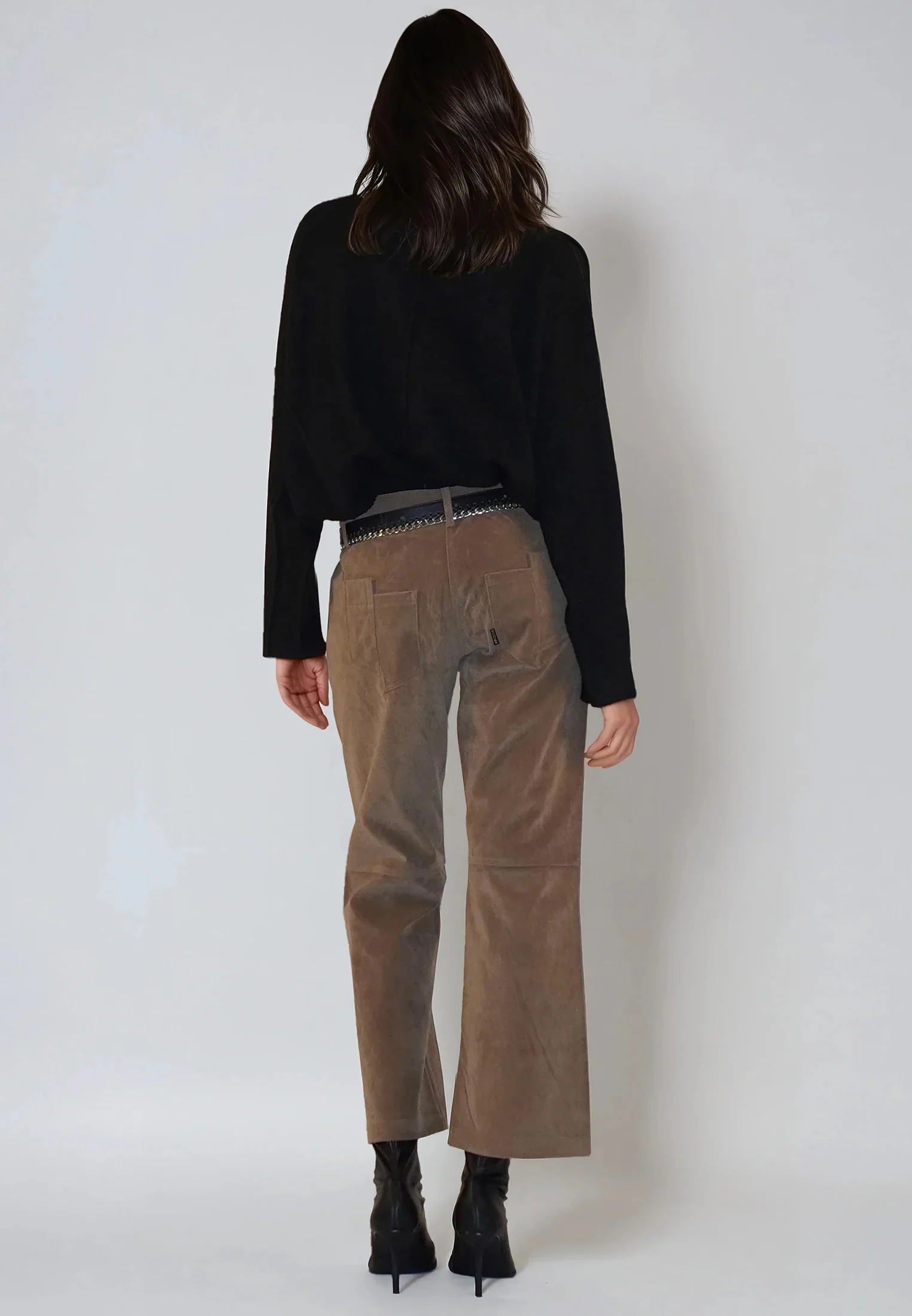 GALAXY SUEDE TROUSER BROWN - Image 5