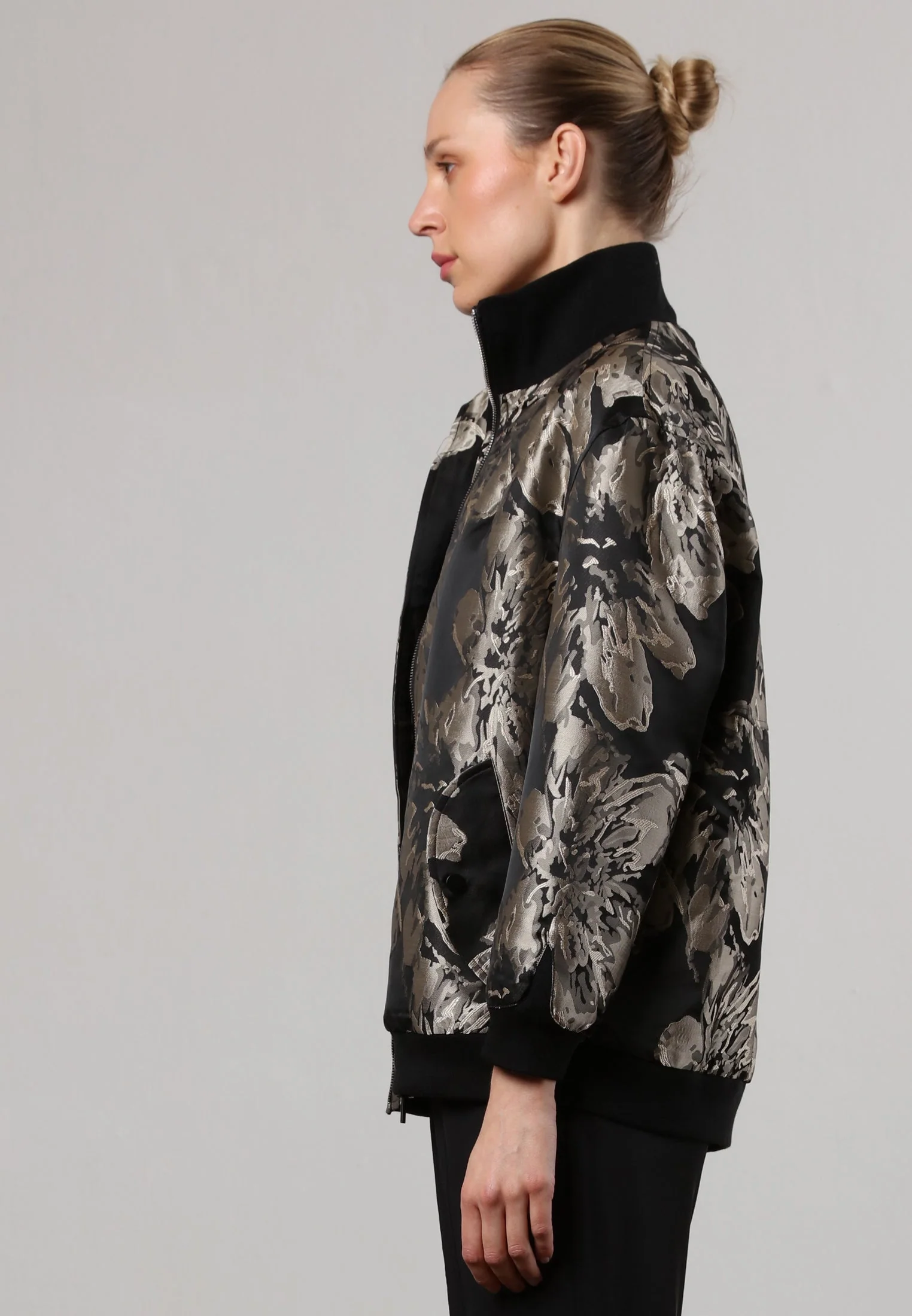 GENUINE BOMBER JACKET BLACK & STONE - Image 3
