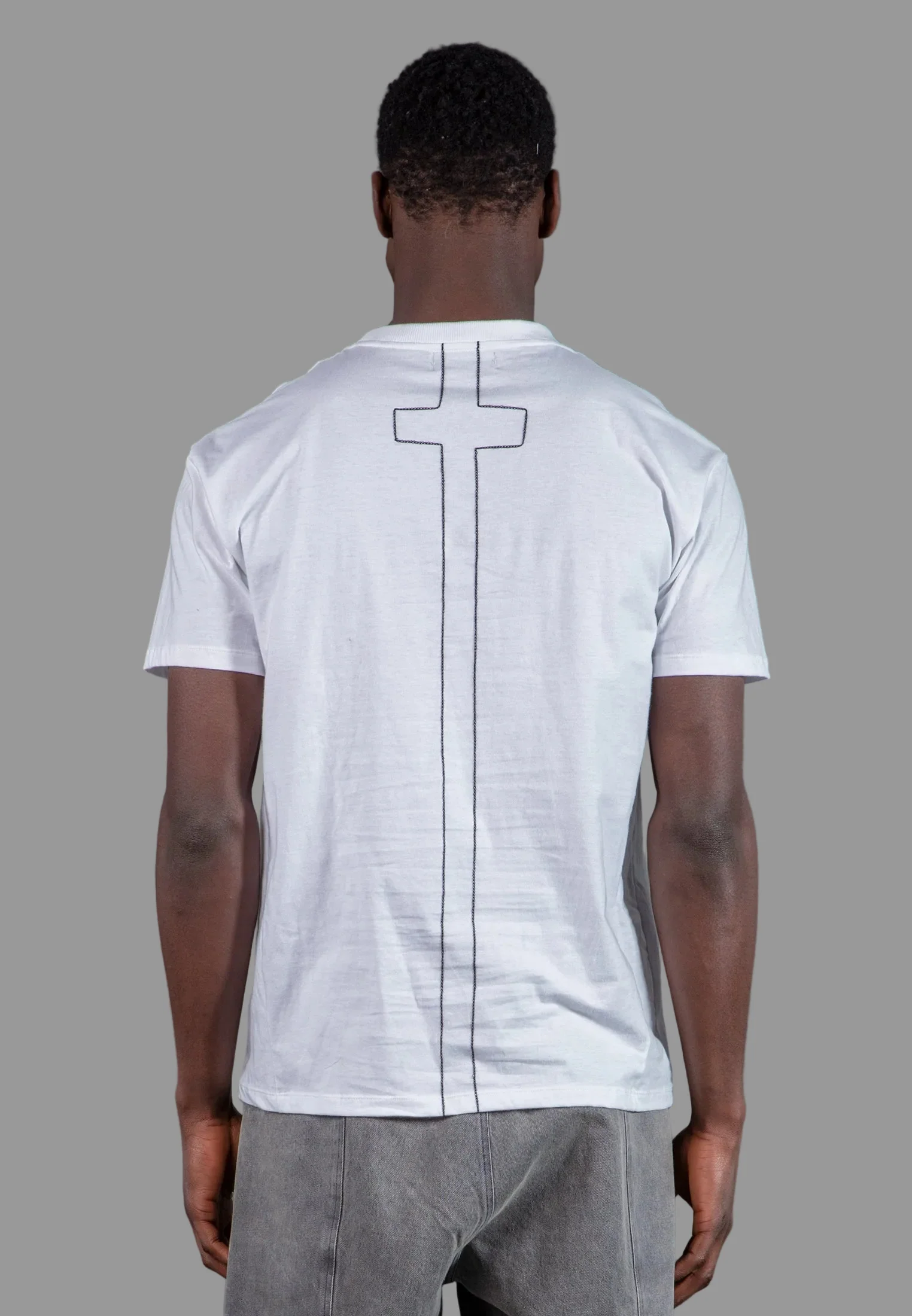 GEOMETRIC SKULL T-SHIRT WHITE - Image 3