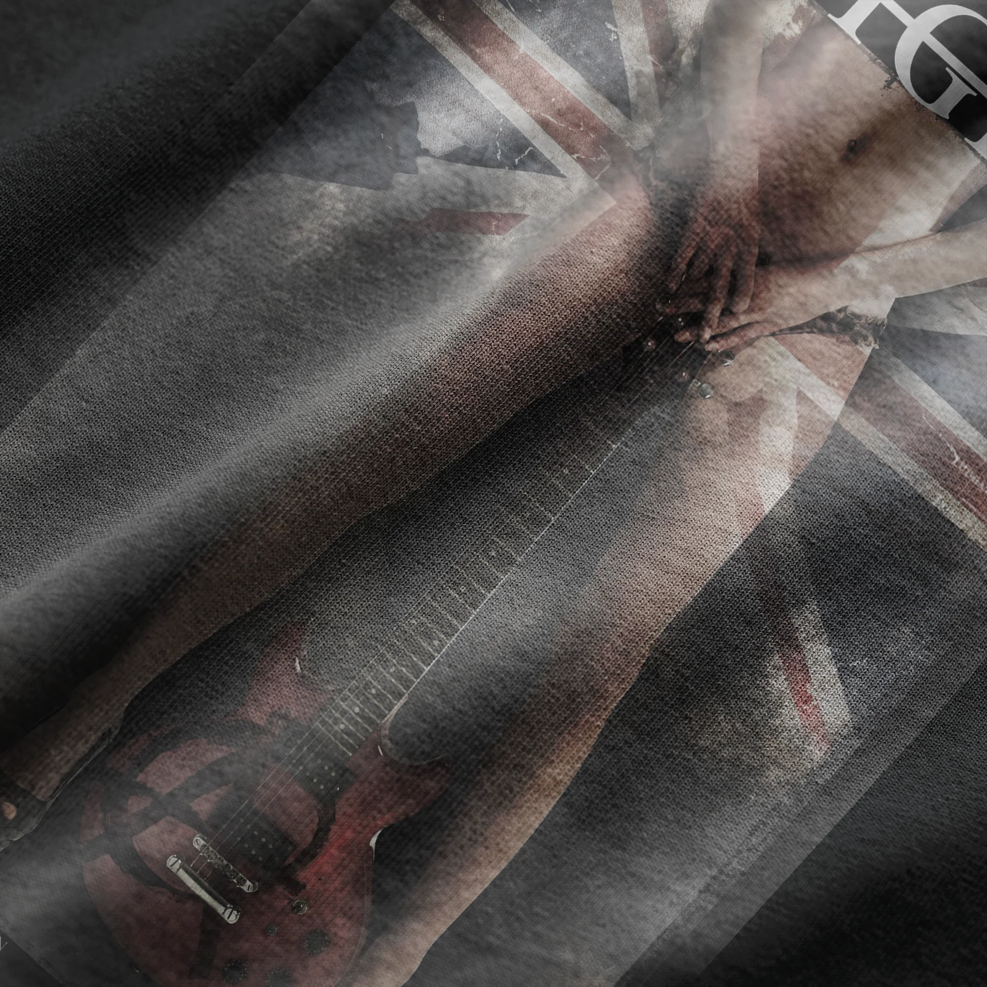 GIRL FLAG GUITAR T-SHIRT JET BLACK - Image 3