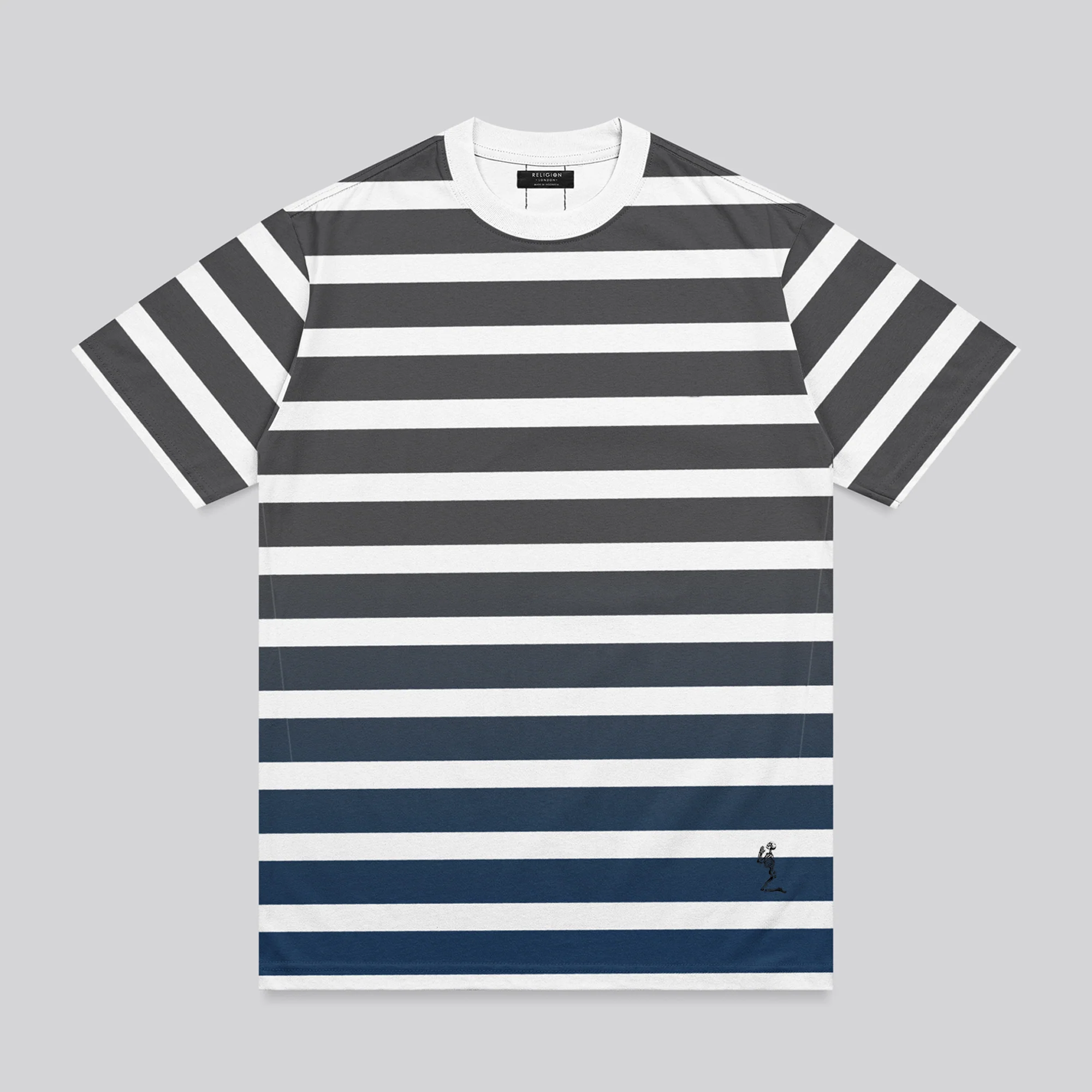 GRADIENT T-SHIRT BLACK & COBALT BLUE - Image 4