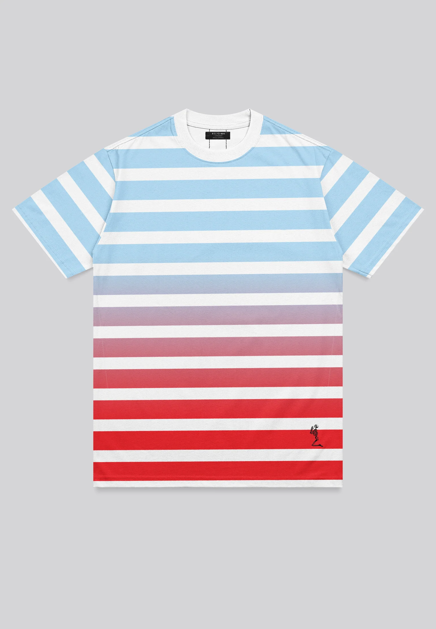 GRADIENT T-SHIRT POWDER BLUE & RED