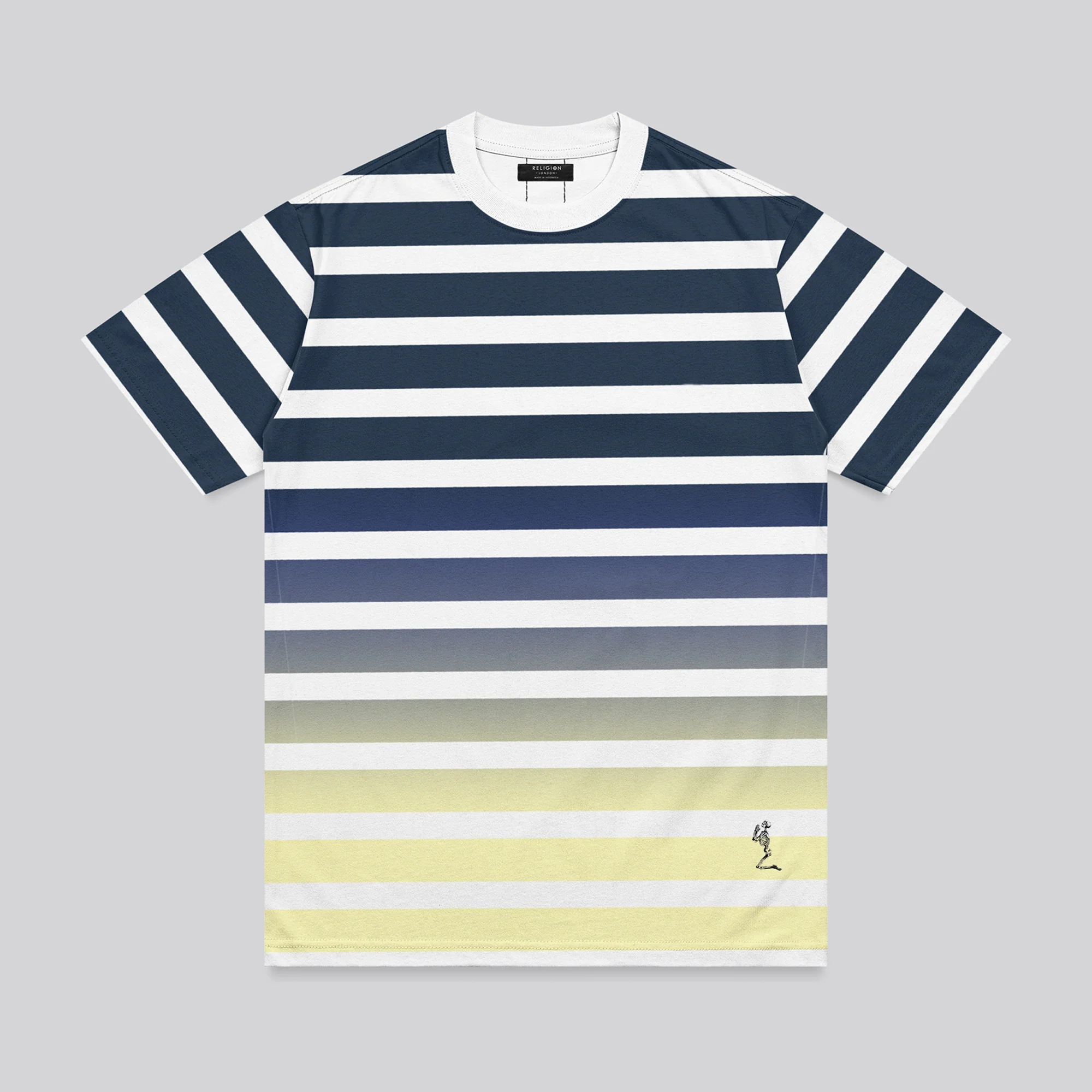 GRADIENT T-SHIRT COBALT BLUE & LEMON - Image 4