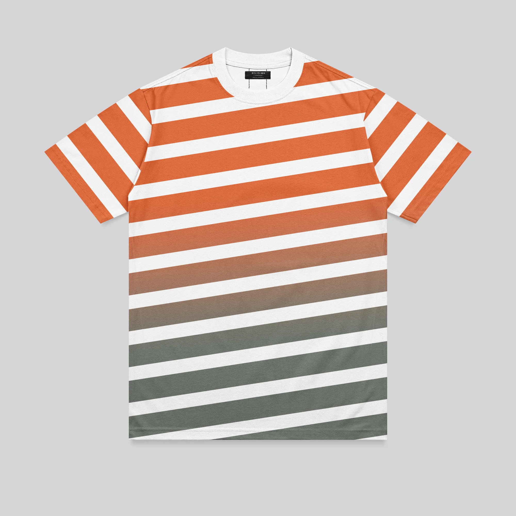 GRADIENT T-SHIRT ORANGE & KHAKI - Image 4