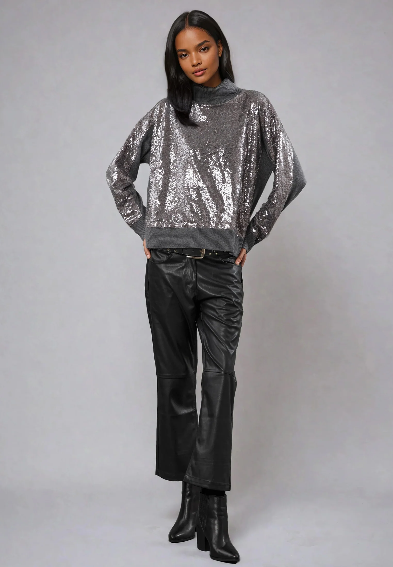 HAILEY TURTLENECK GREY MARL - Image 4