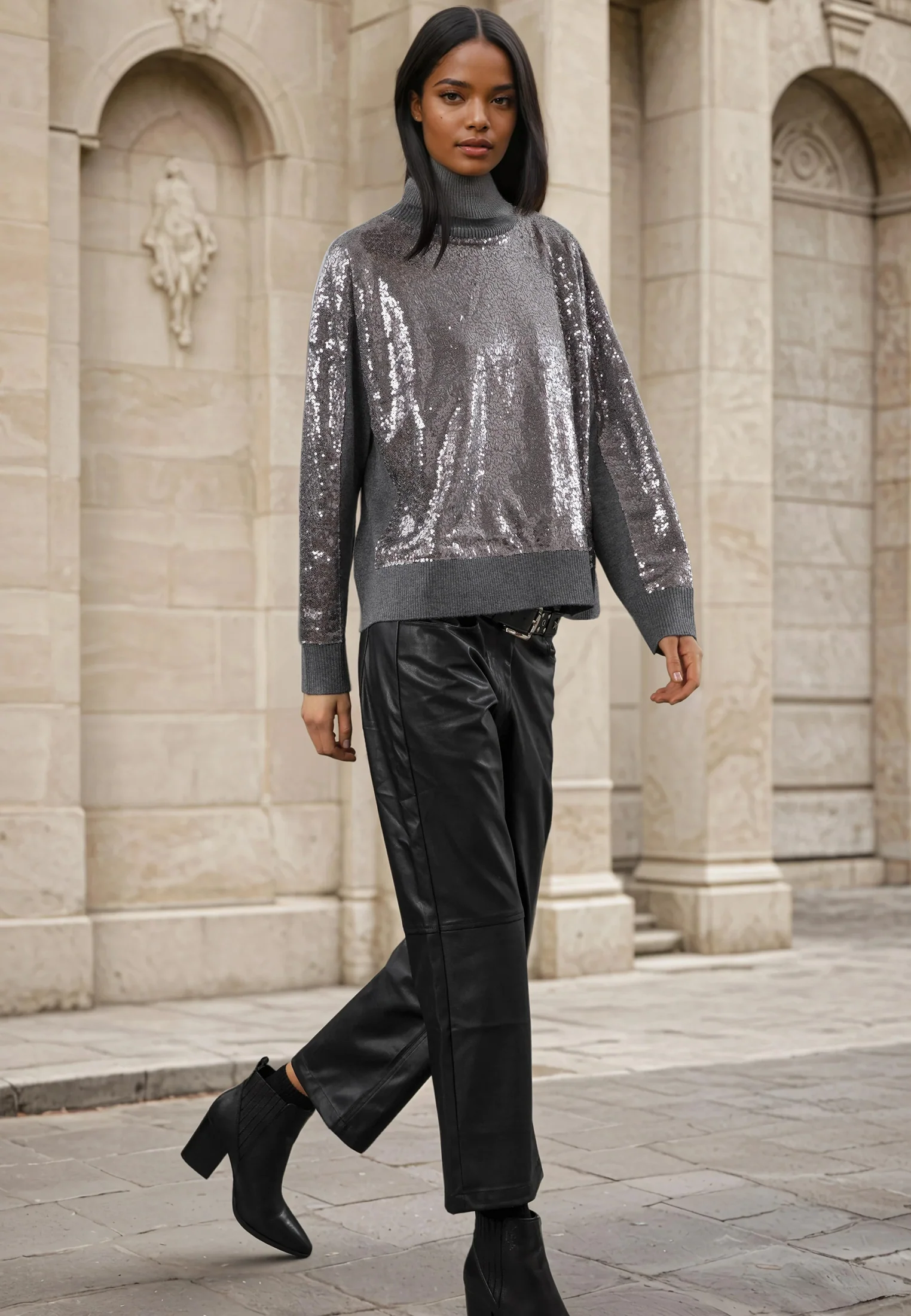 HAILEY TURTLENECK GREY MARL - Image 6