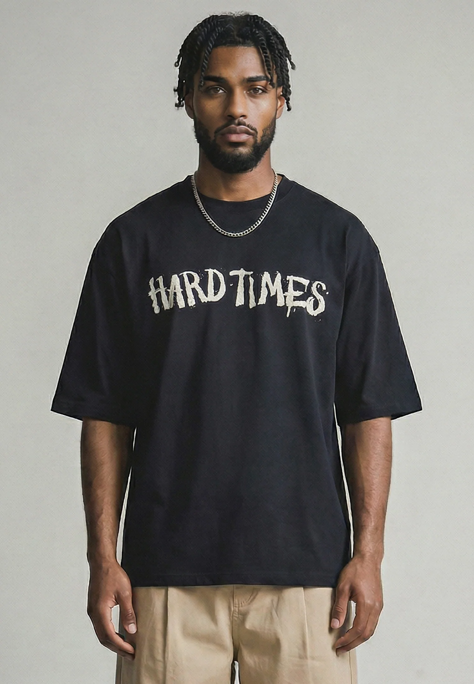 HARD TIMES T-SHIRT BLACK - Image 3