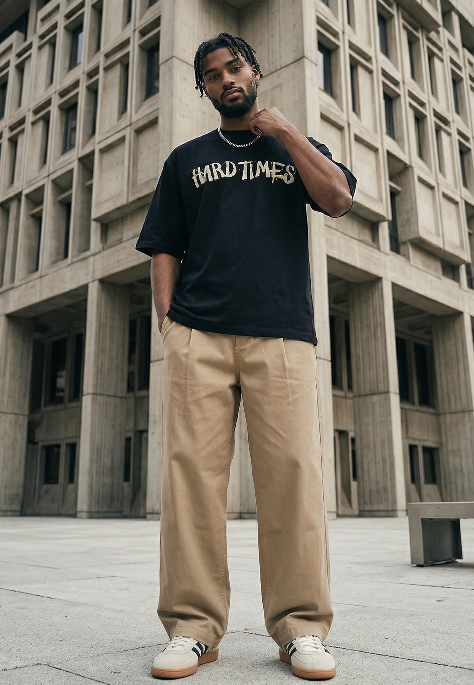 HARD TIMES T-SHIRT BLACK - Image 5