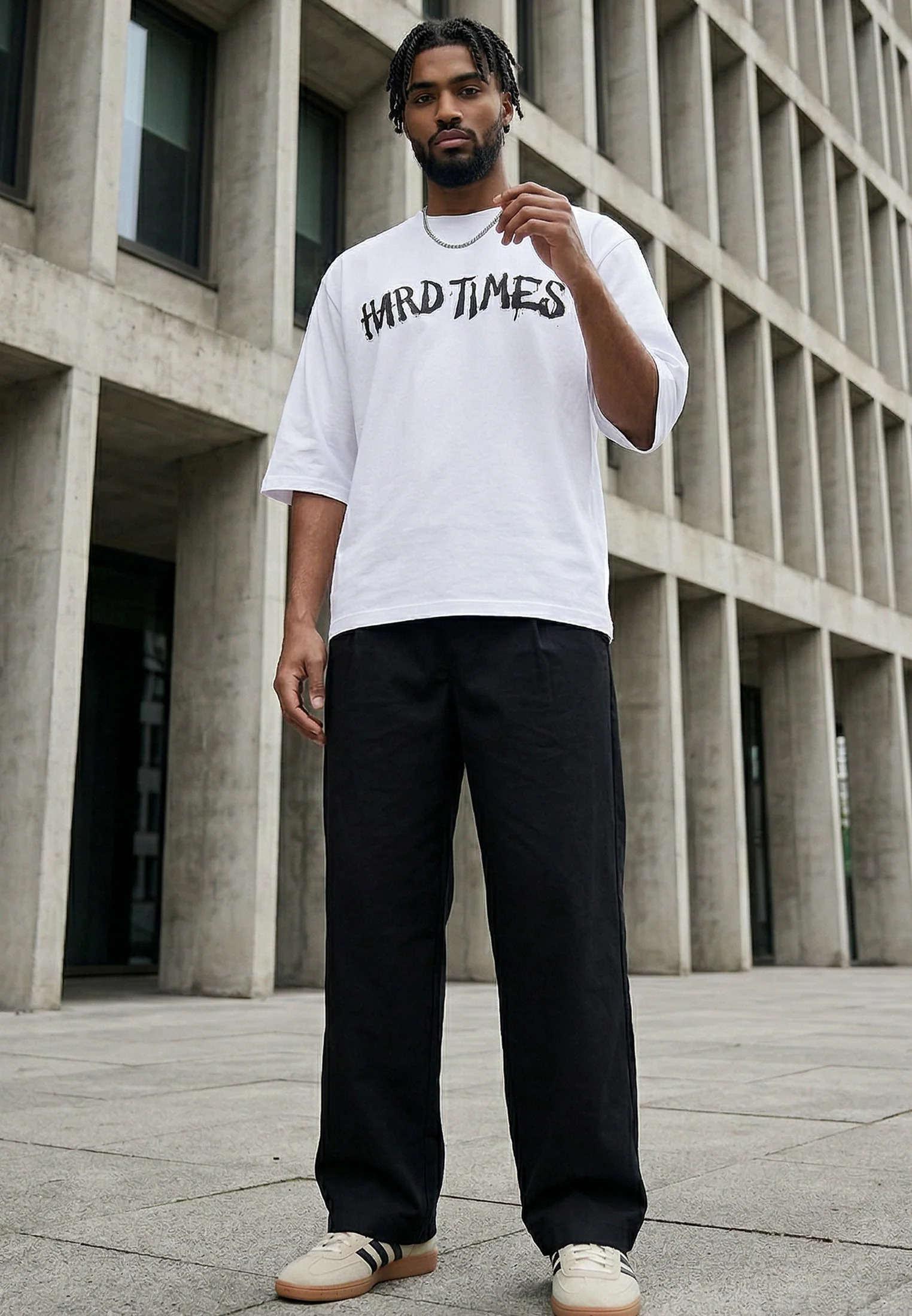 HARD TIMES T-SHIRT WHITE - Image 2