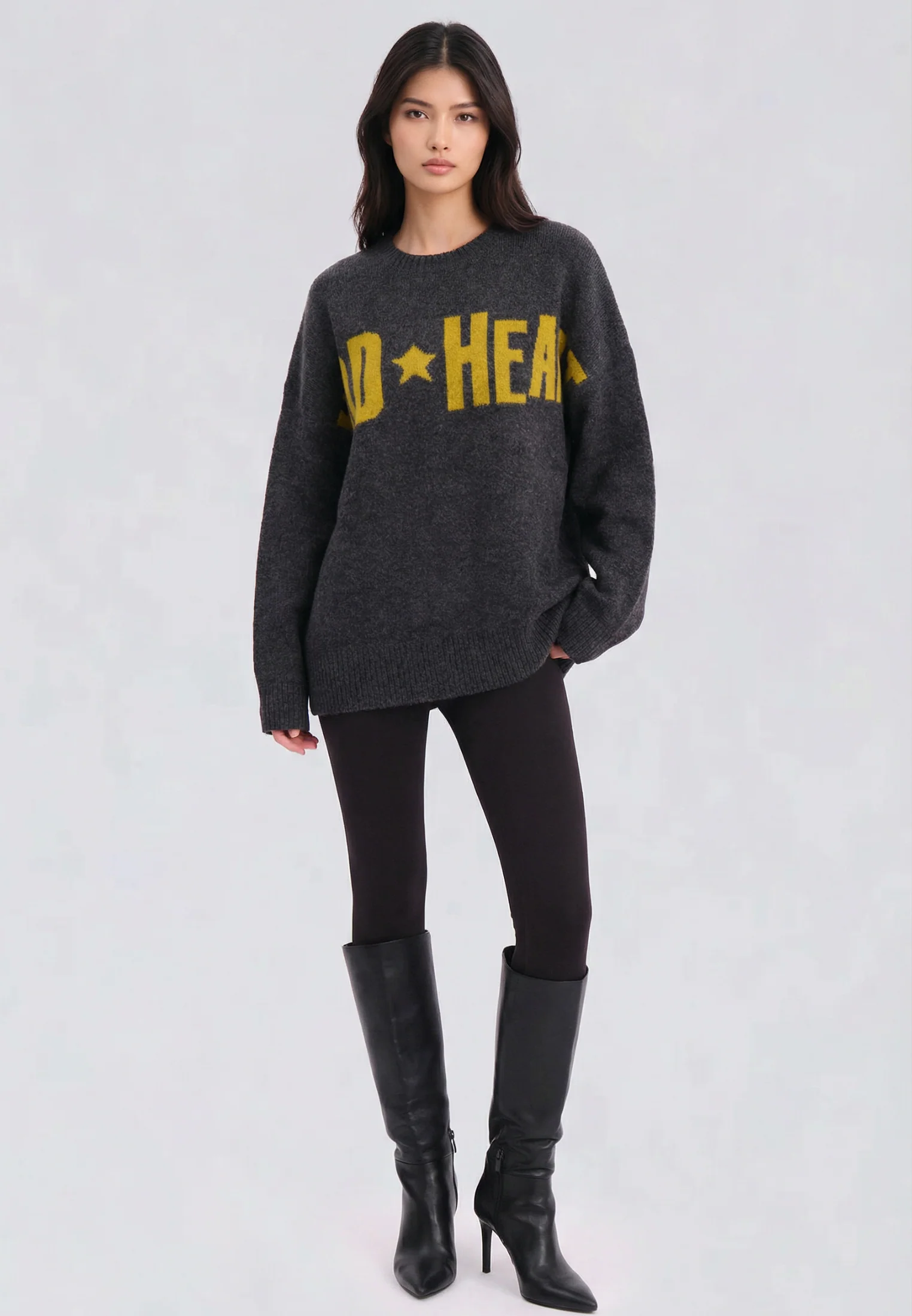 HATTY JUMPER CHARCOAL & LIME - Image 3