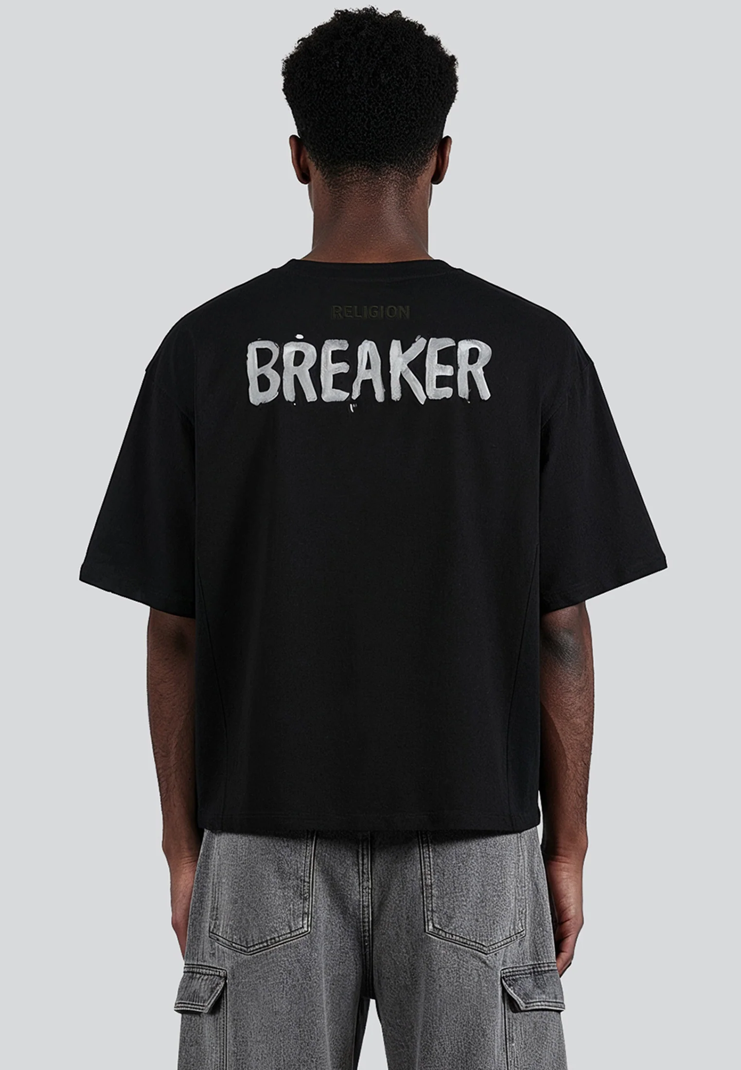 HEART CROP T-SHIRT BLACK - Image 2