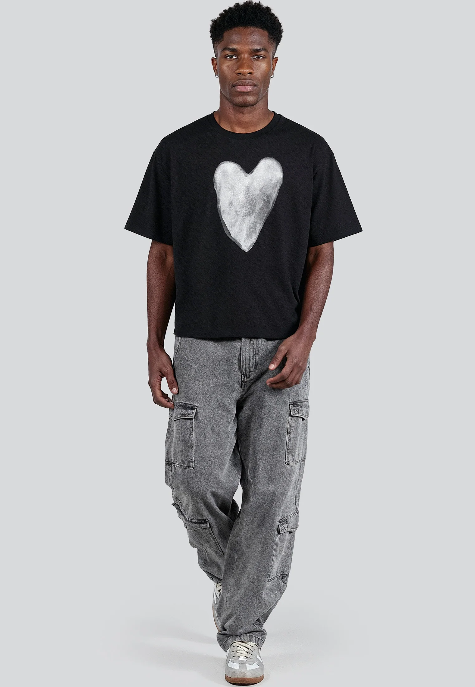 HEART CROP T-SHIRT BLACK - Image 4
