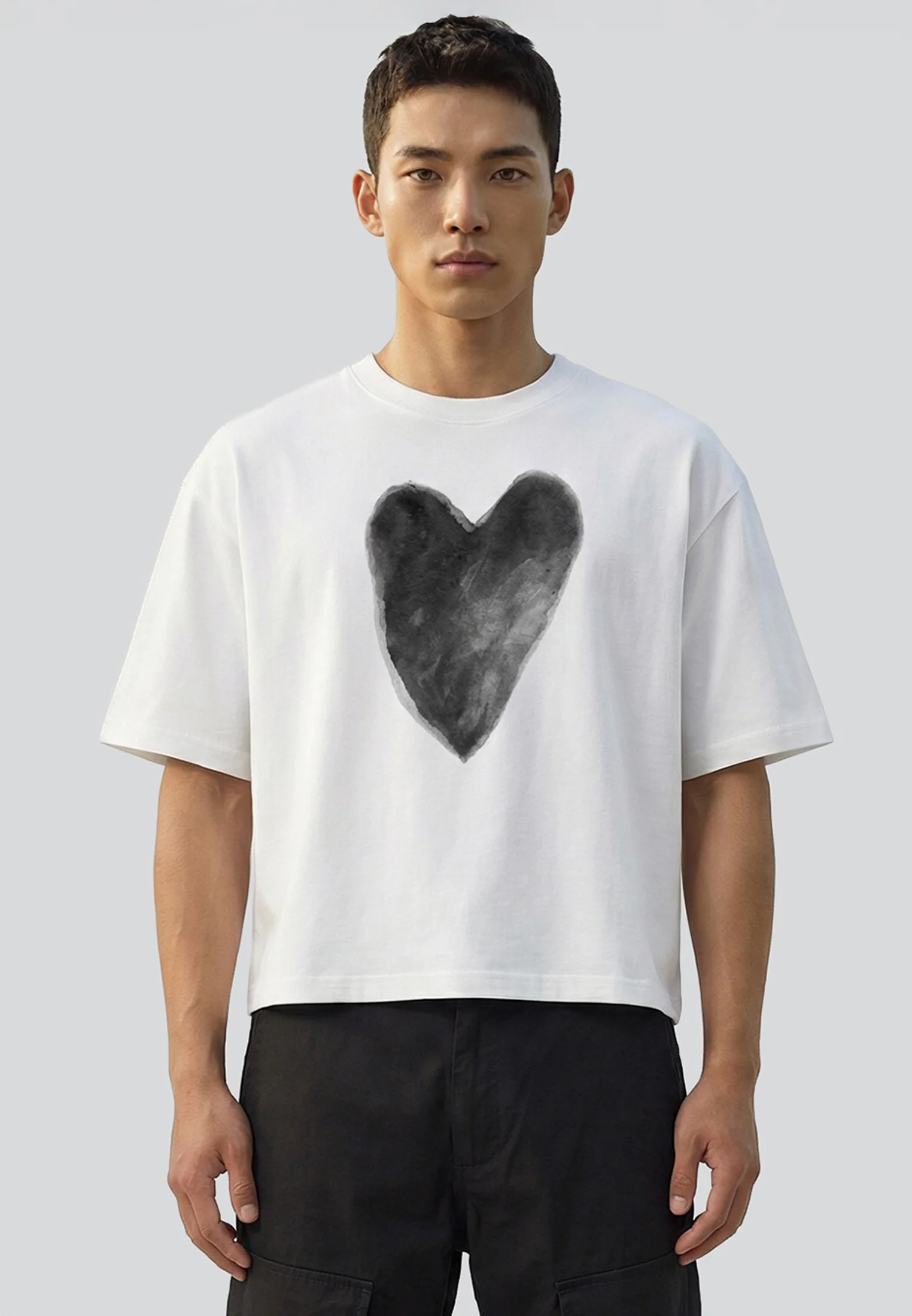 HEART CROP T-SHIRT WHITE - Image 2
