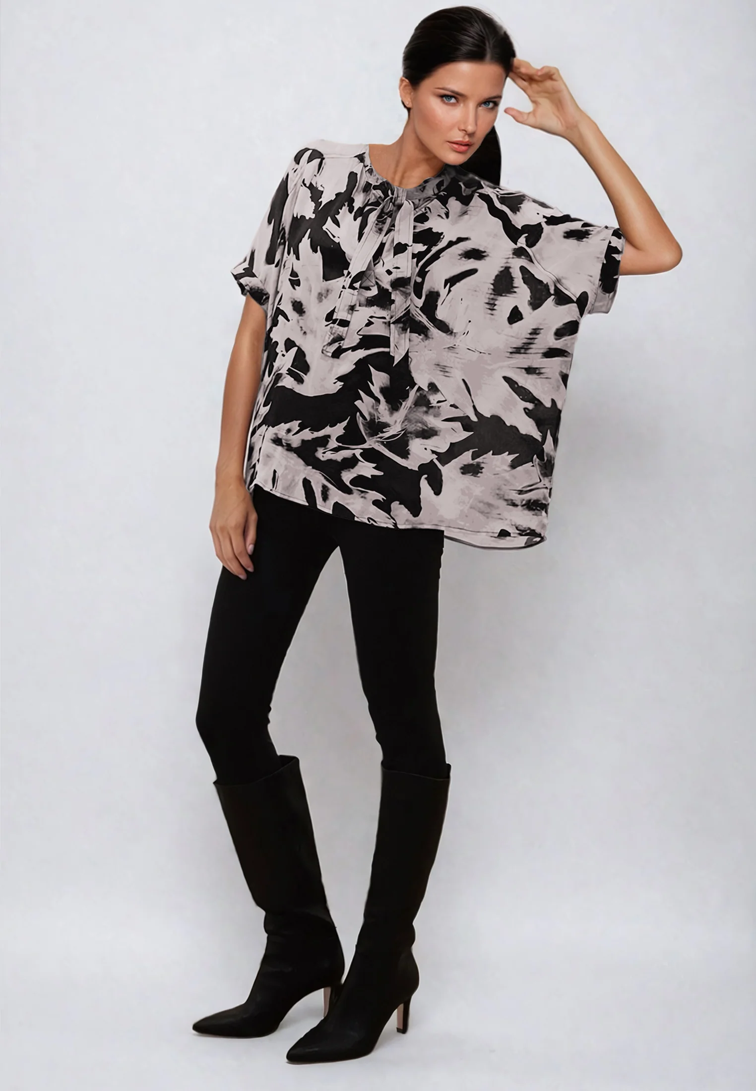 HIDDEN BLOUSE CAMO BLACK - Image 2