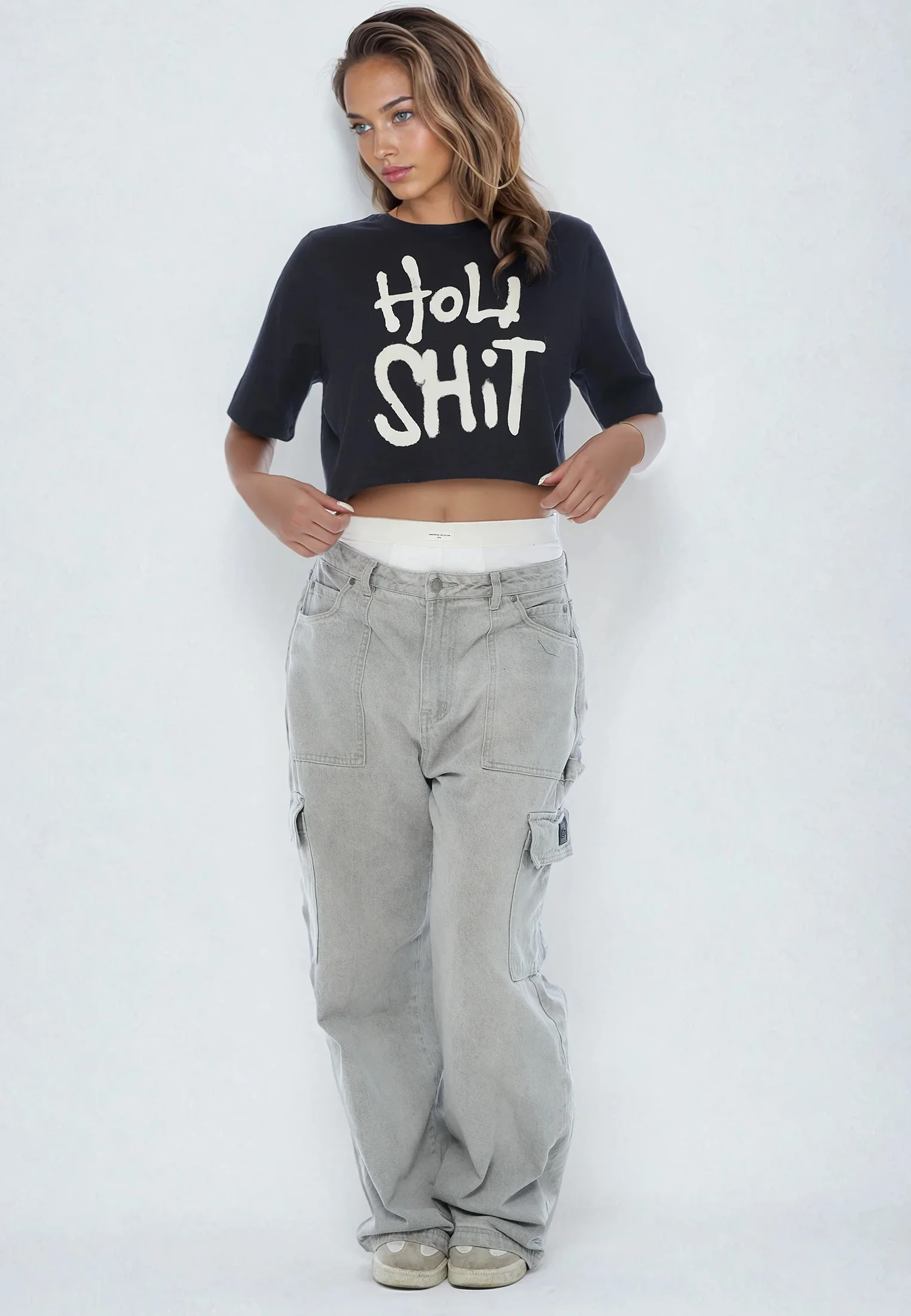 HOLY SHIT CROP TOP BLACK - Image 5