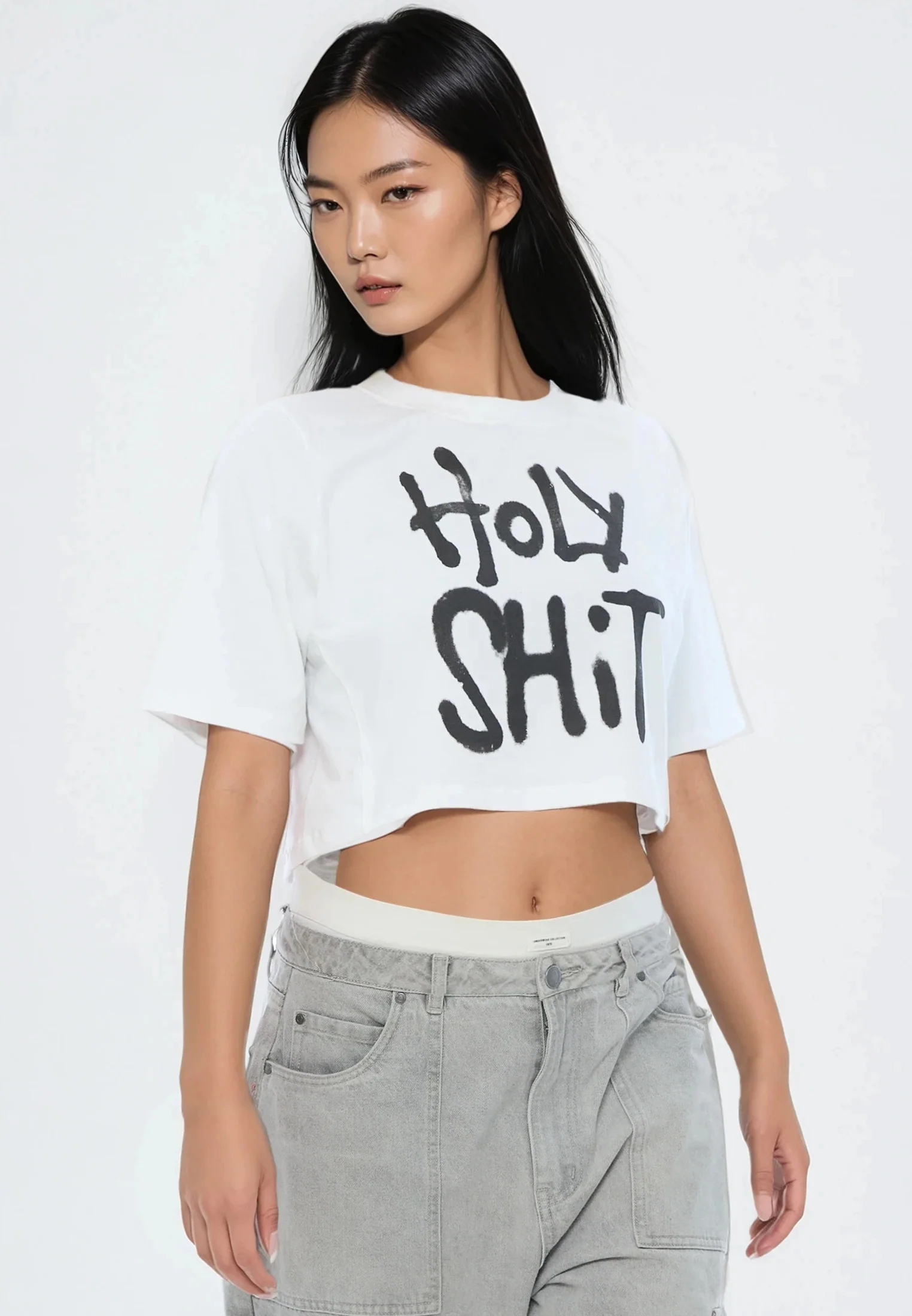 HOLY SHIT CROP TOP WHITE - Image 5