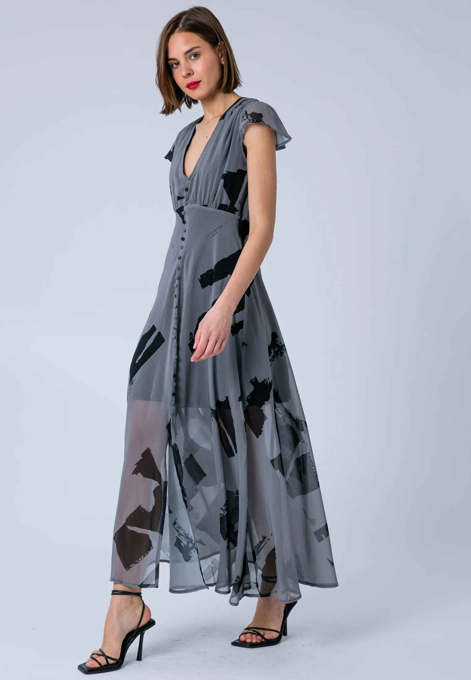 INDIUM MAXI DRESS FACADE FLINT & BLACK - Image 2