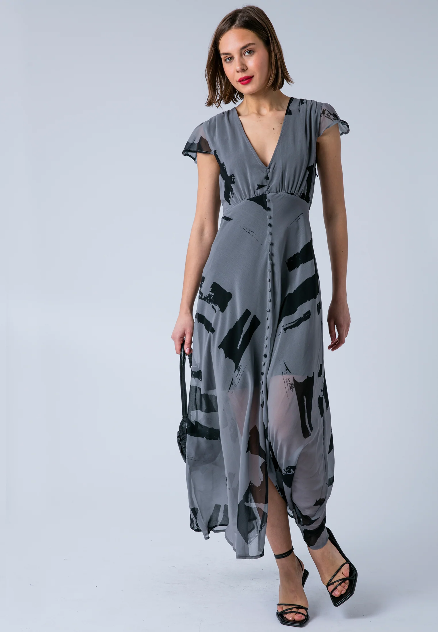 INDIUM MAXI DRESS FACADE FLINT & BLACK - Image 4