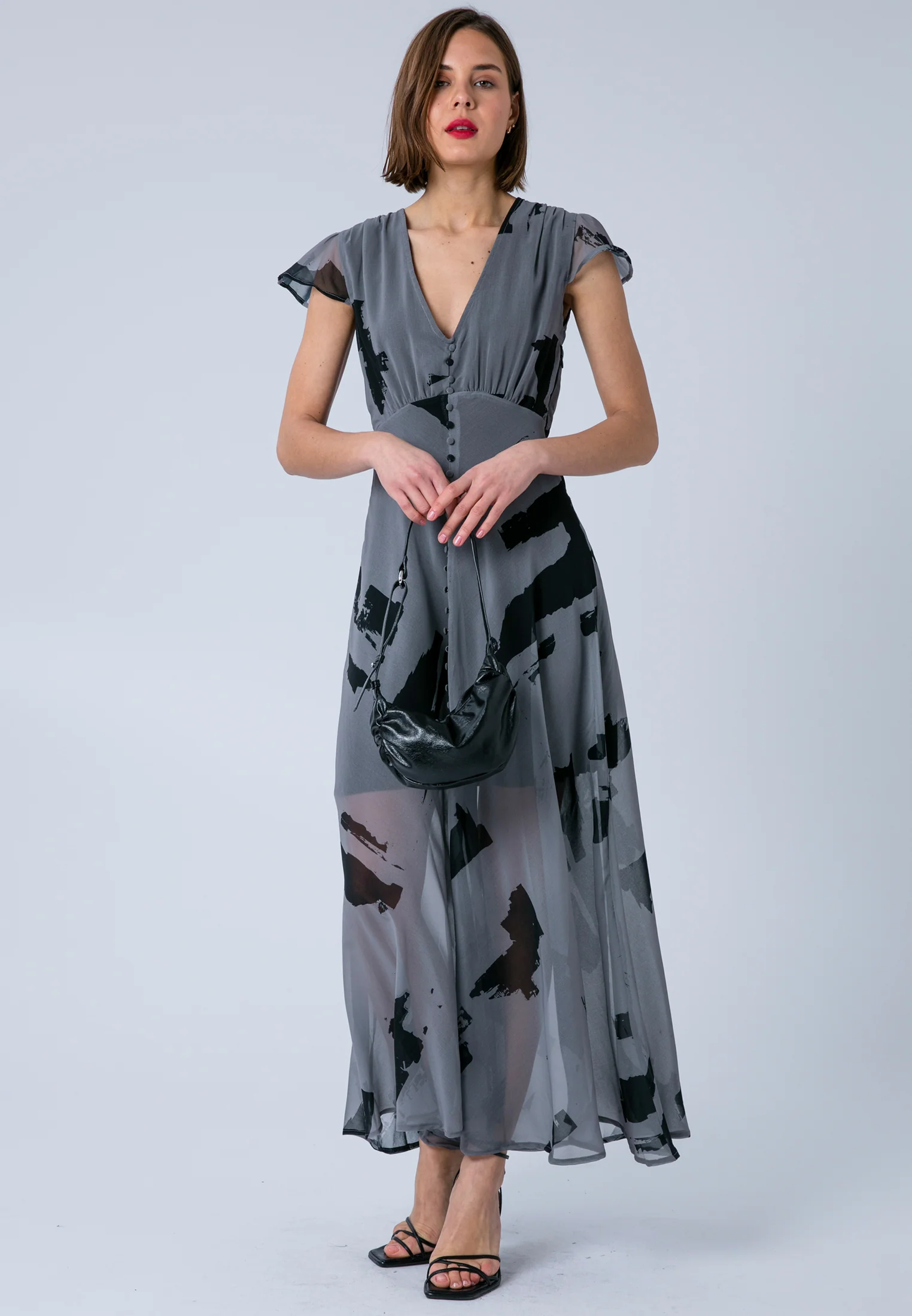 INDIUM MAXI DRESS FACADE FLINT & BLACK - Image 5