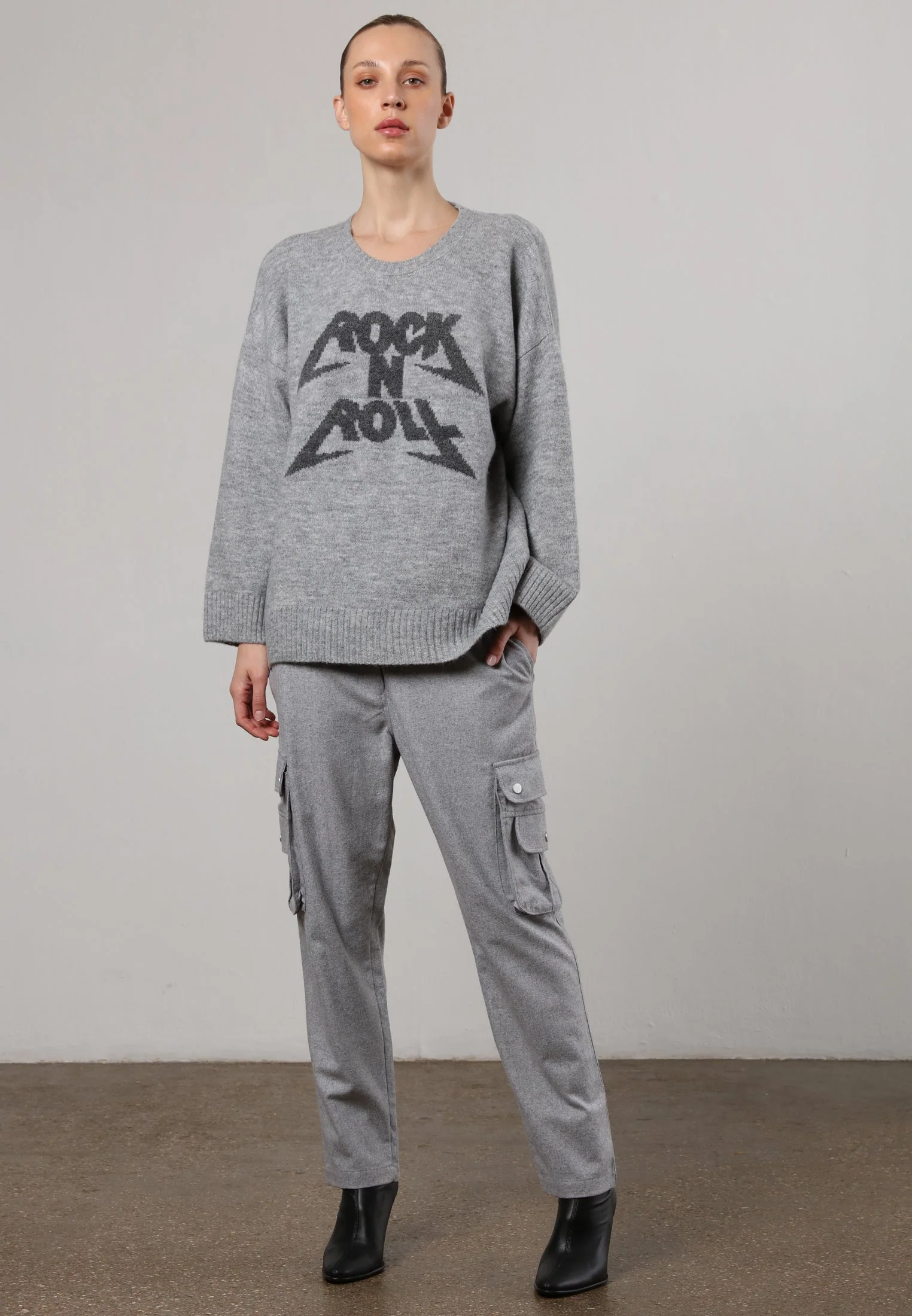 INNOCENT TROUSERS GREY MARL - Image 2
