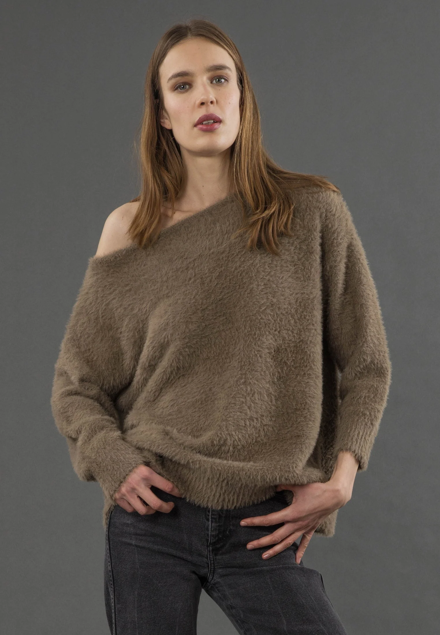 IRIS OFF THE SHOULDER JUMPER BRINDLE