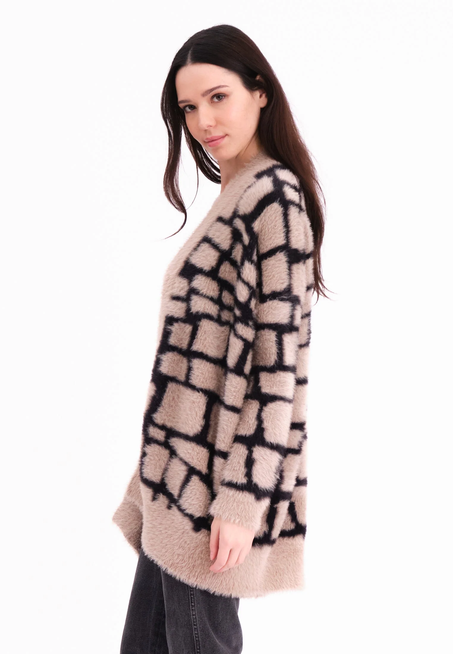 IRIS CARDIGAN STONE & BLACK - Image 3