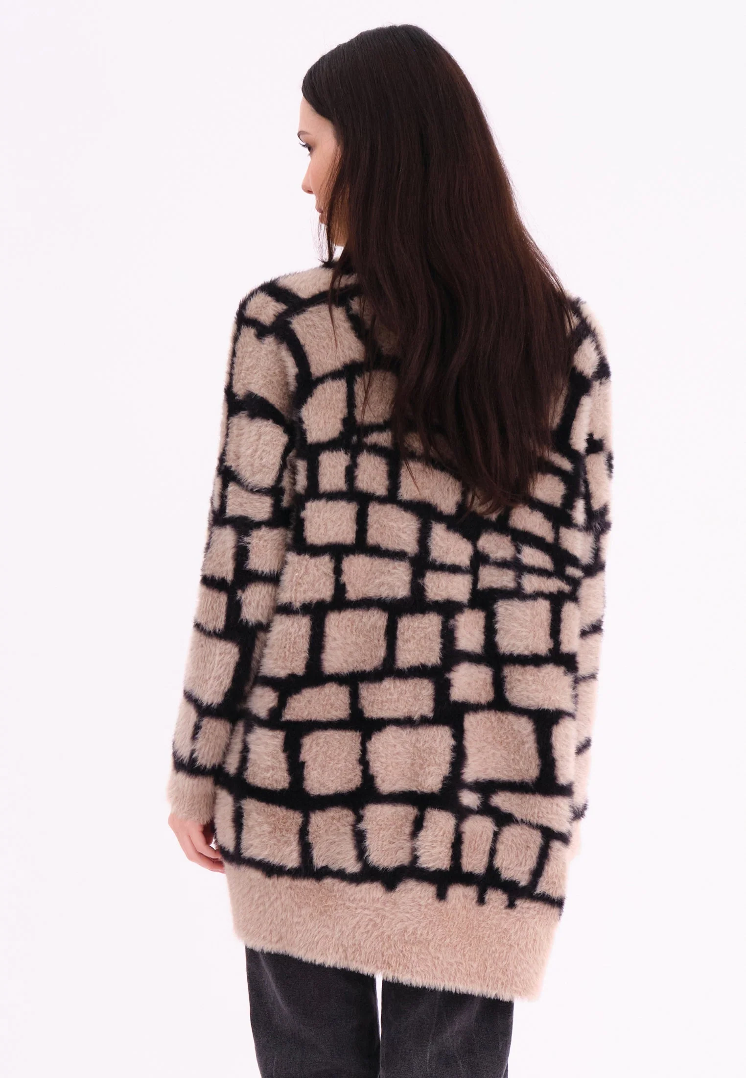 IRIS CARDIGAN STONE & BLACK - Image 4