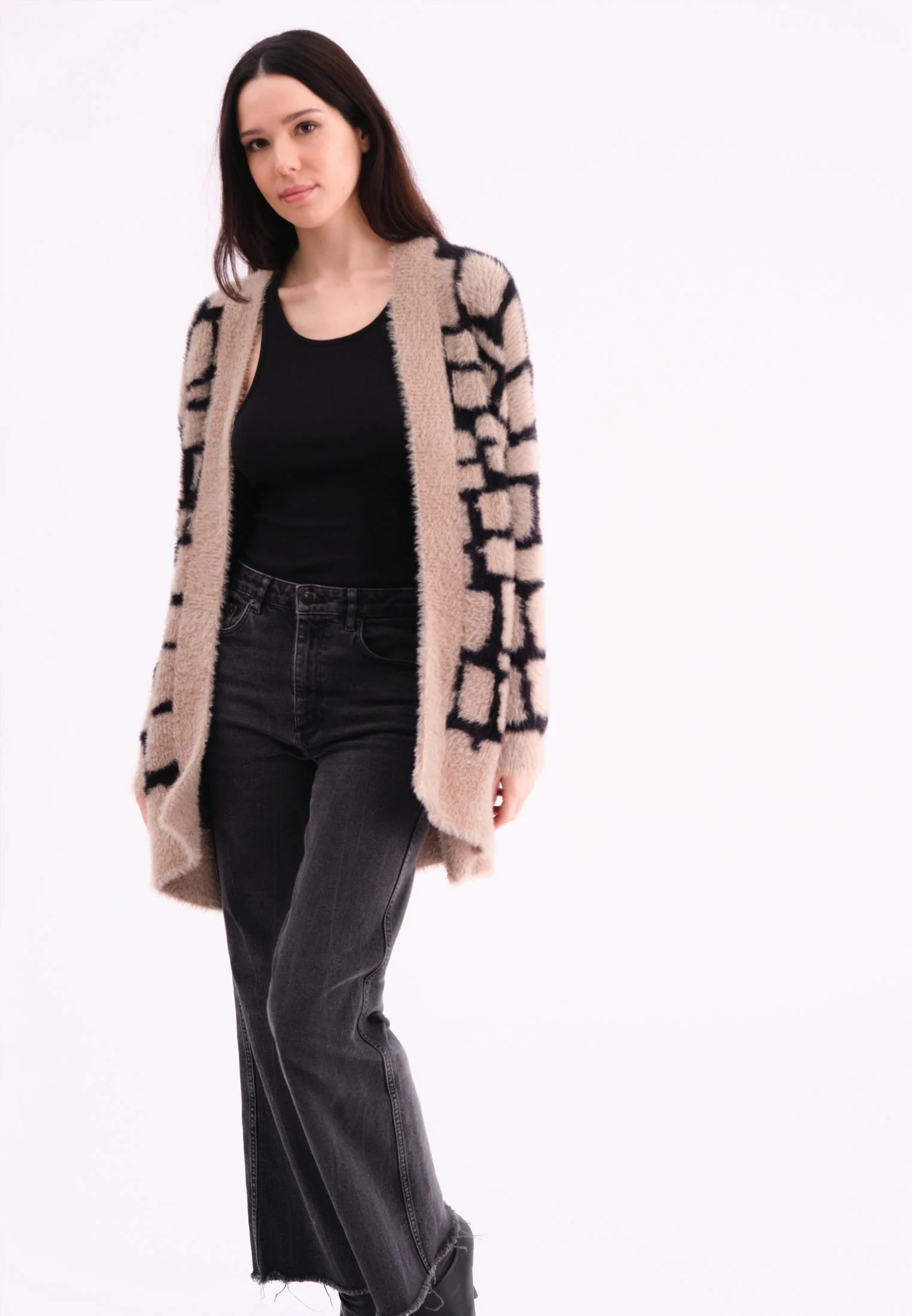 IRIS CARDIGAN STONE & BLACK - Image 5