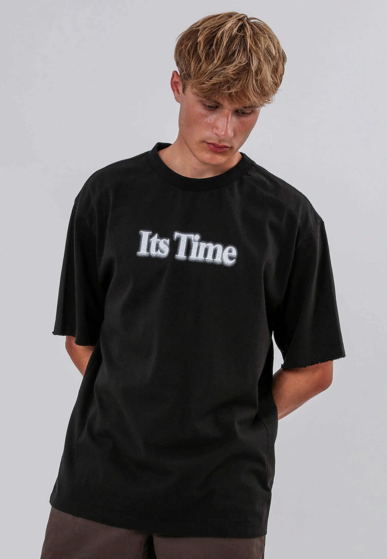 ITS TIME BLURRED T-SHIRT BLACK - Image 3