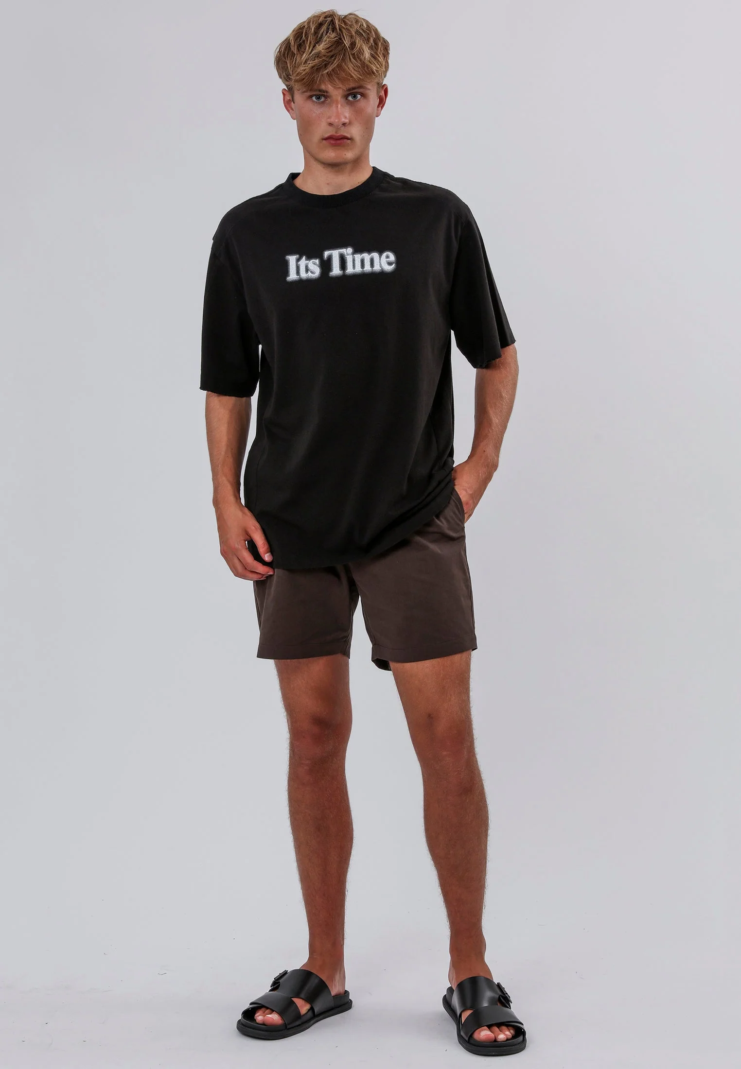 ITS TIME BLURRED T-SHIRT BLACK - Image 4